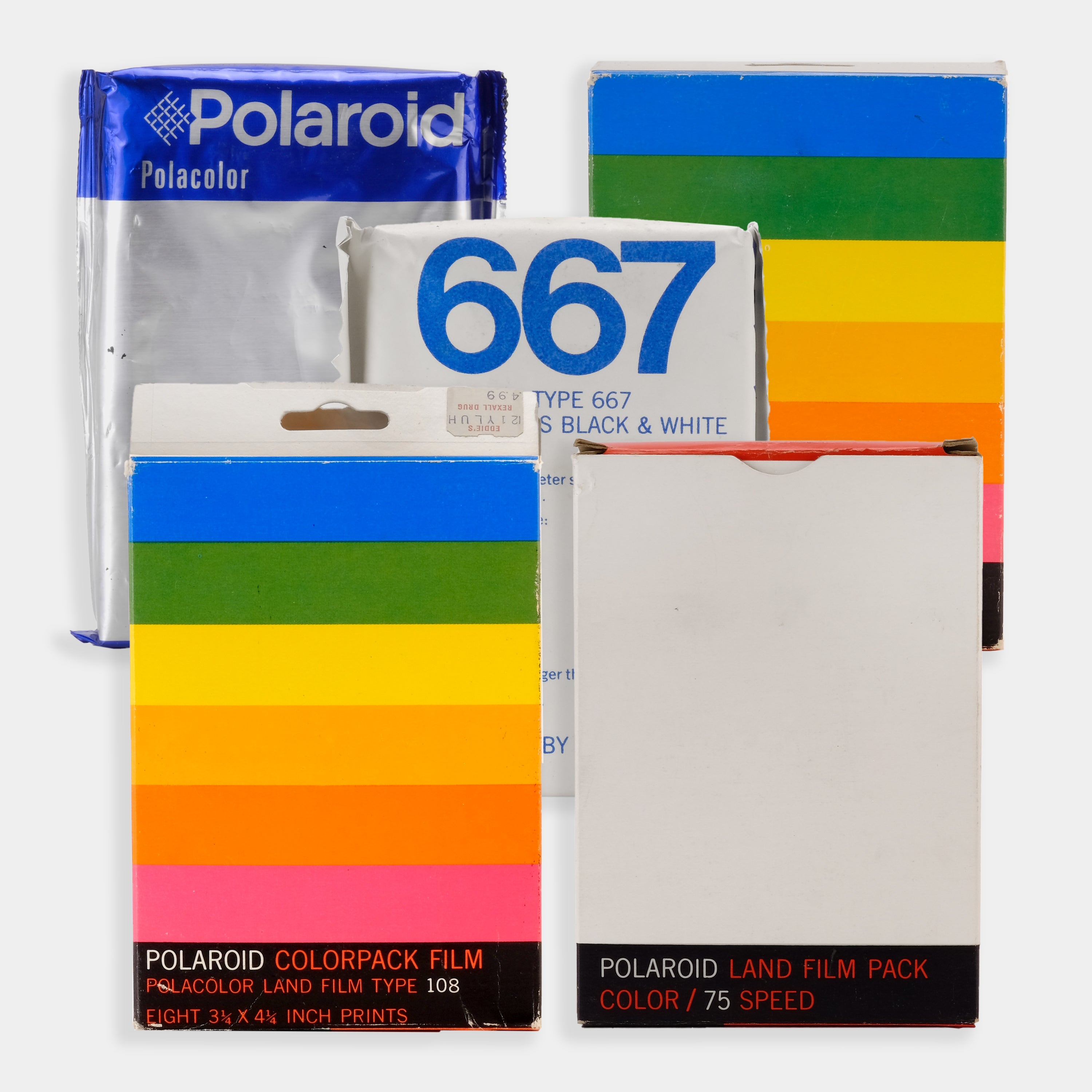 Lot of 5 Miscellaneous Expired Polaroid Packfilm Type 100 Film Packs