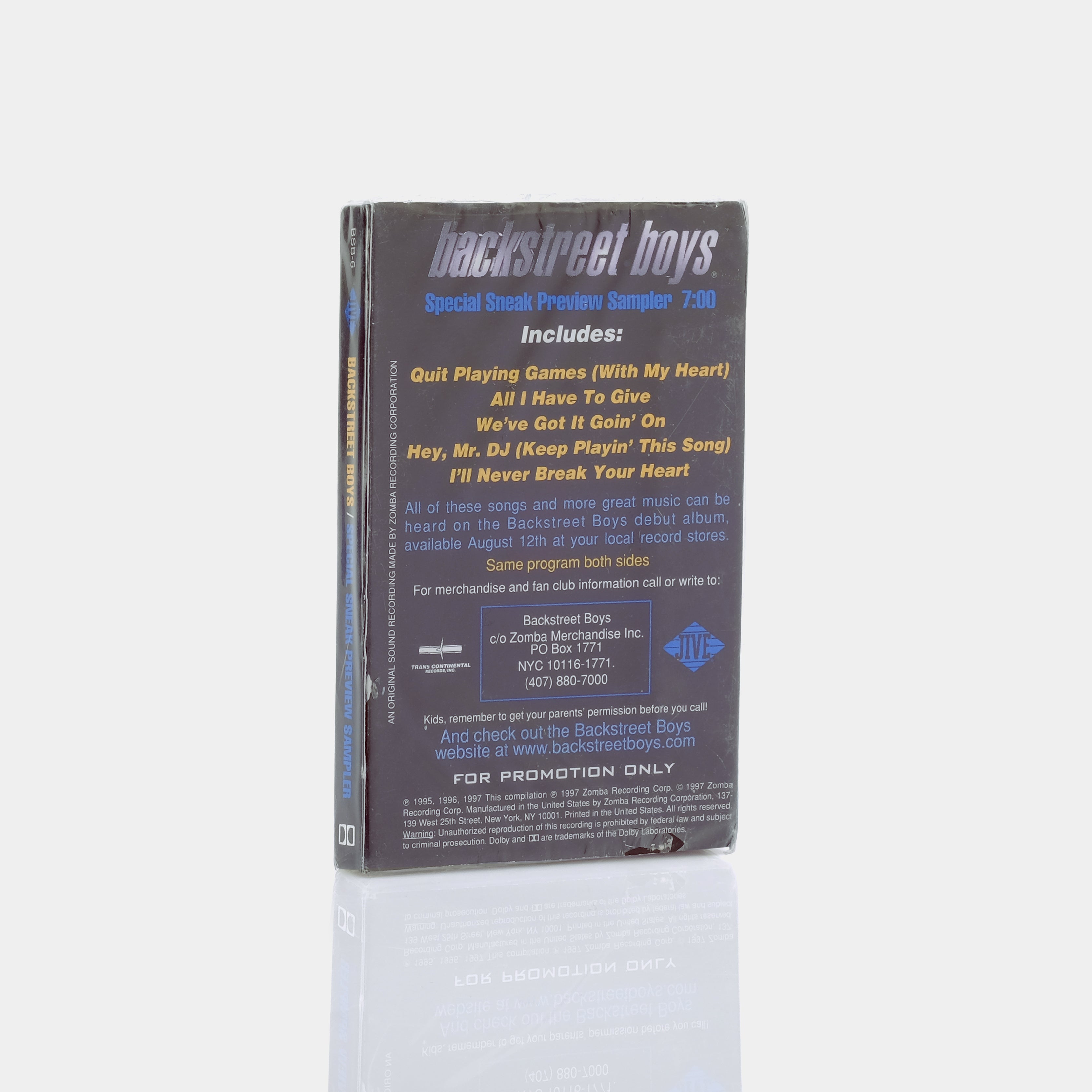 Backstreet Boys - Special Sneek Preview Sampler Cassette Tape