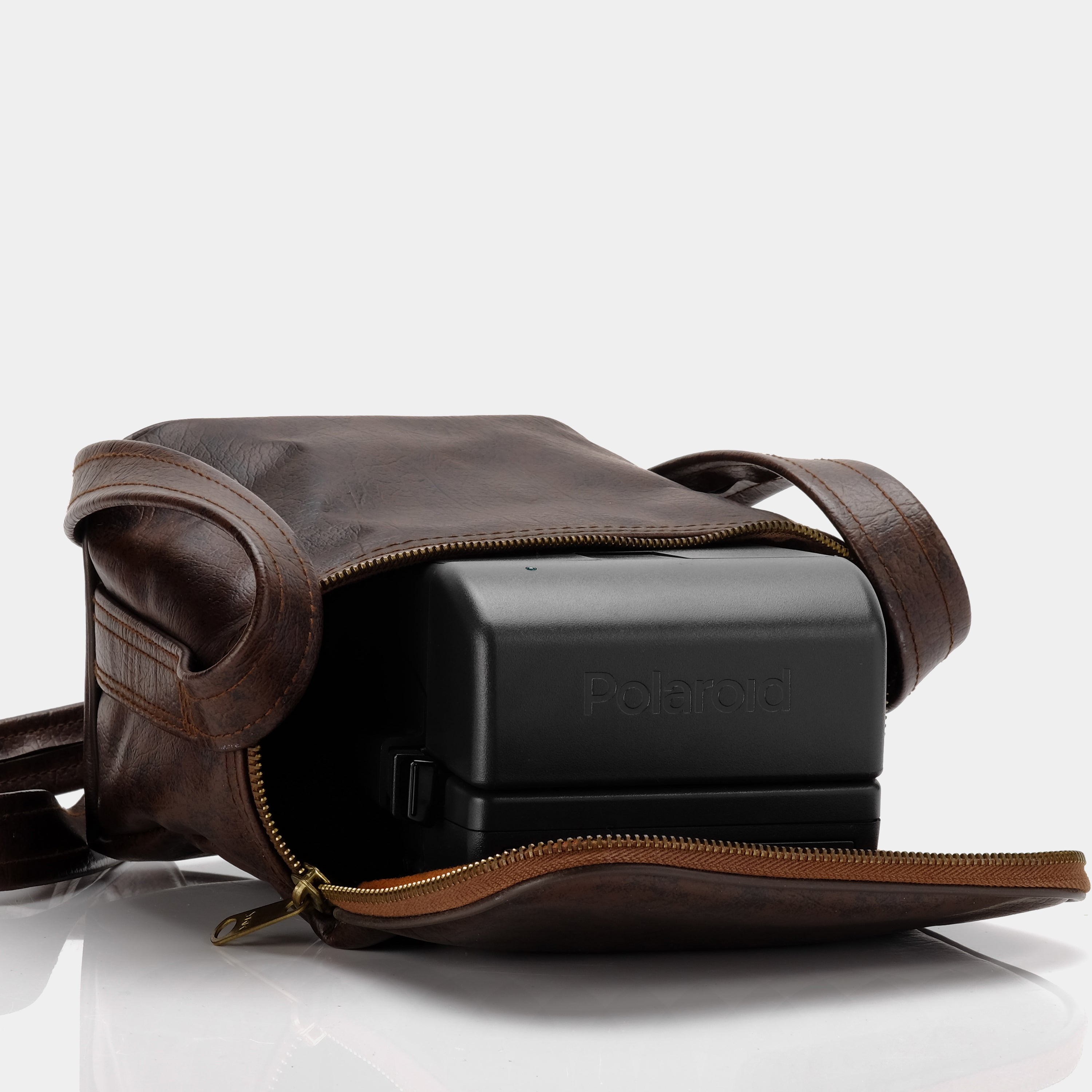 Vegan Leather Chocolate Brown Box Camera Bag