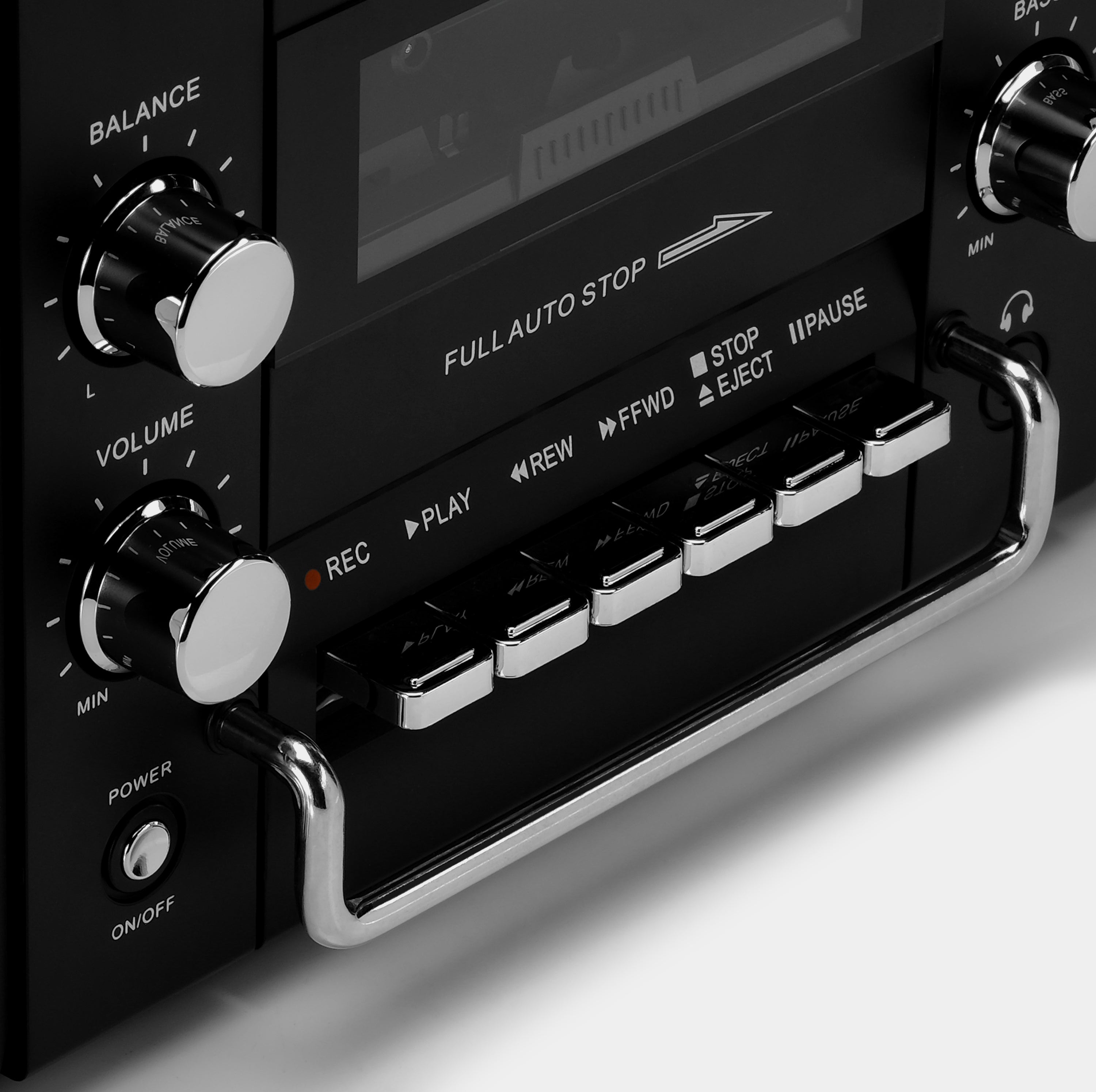GPO Brooklyn Bluetooth Boombox Stereo Black Cassette and CD Player