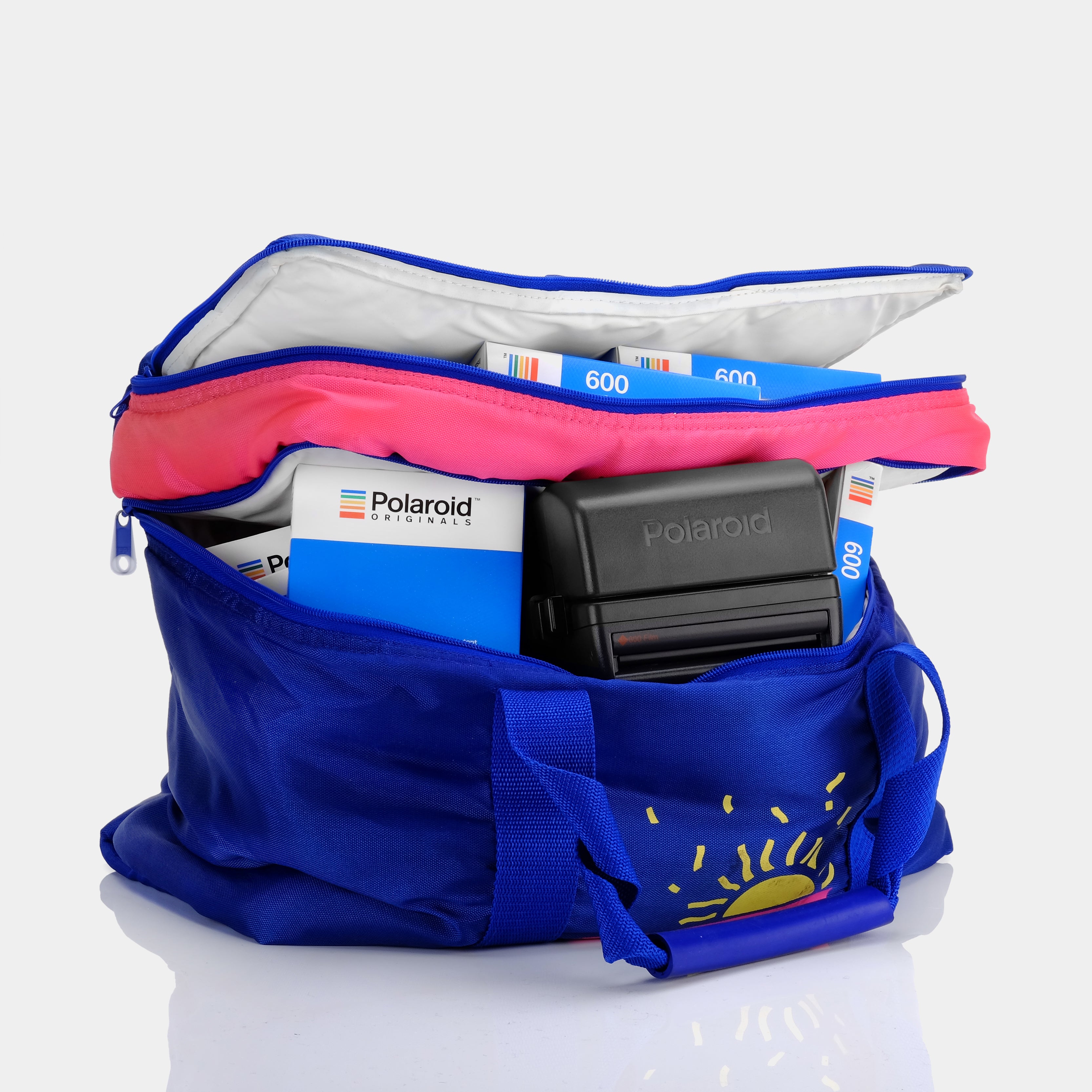 Pink & Blue Polaroid Insulated Camera Bag