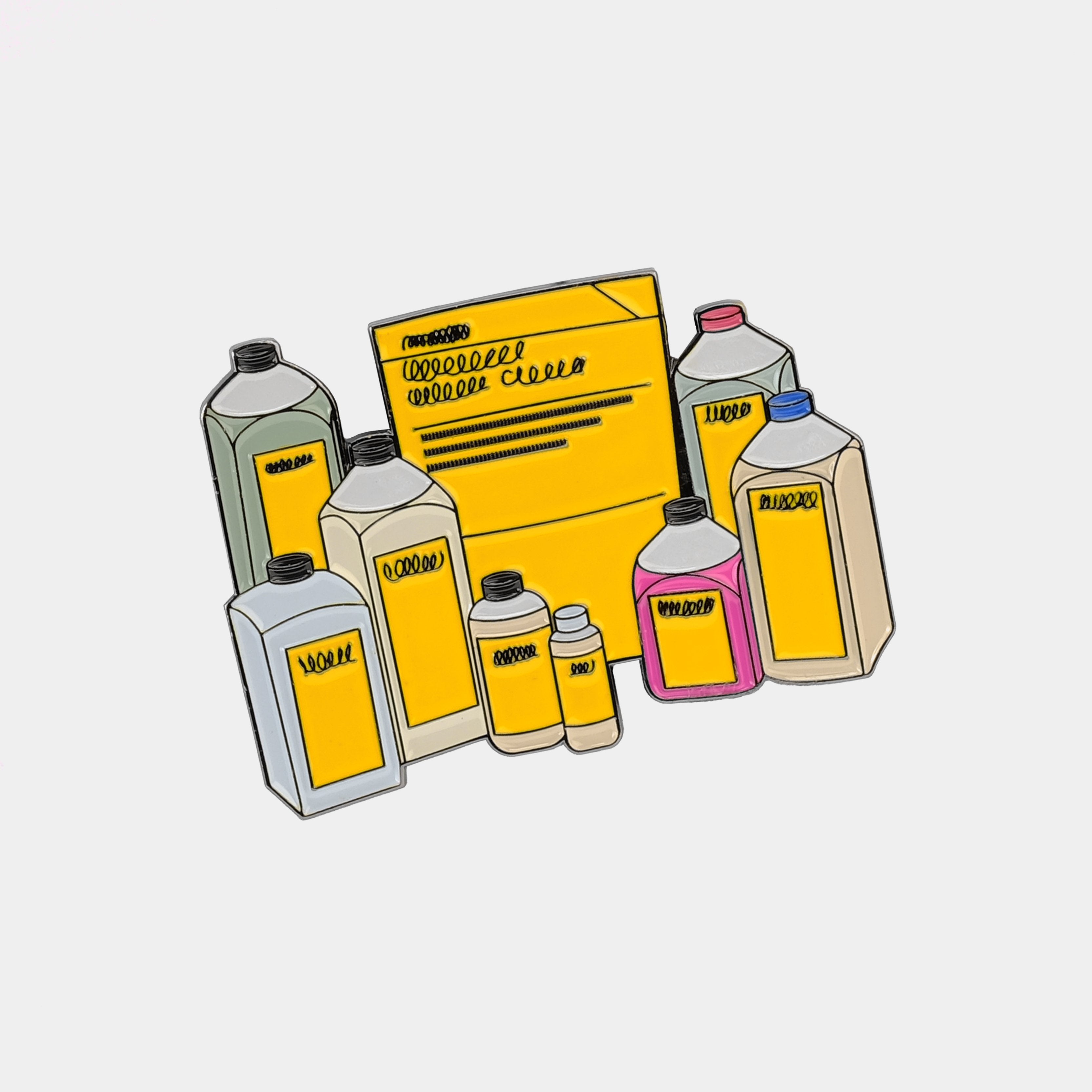 Darkroom Chemical Film Developer Storage Bottles Enamel Pin