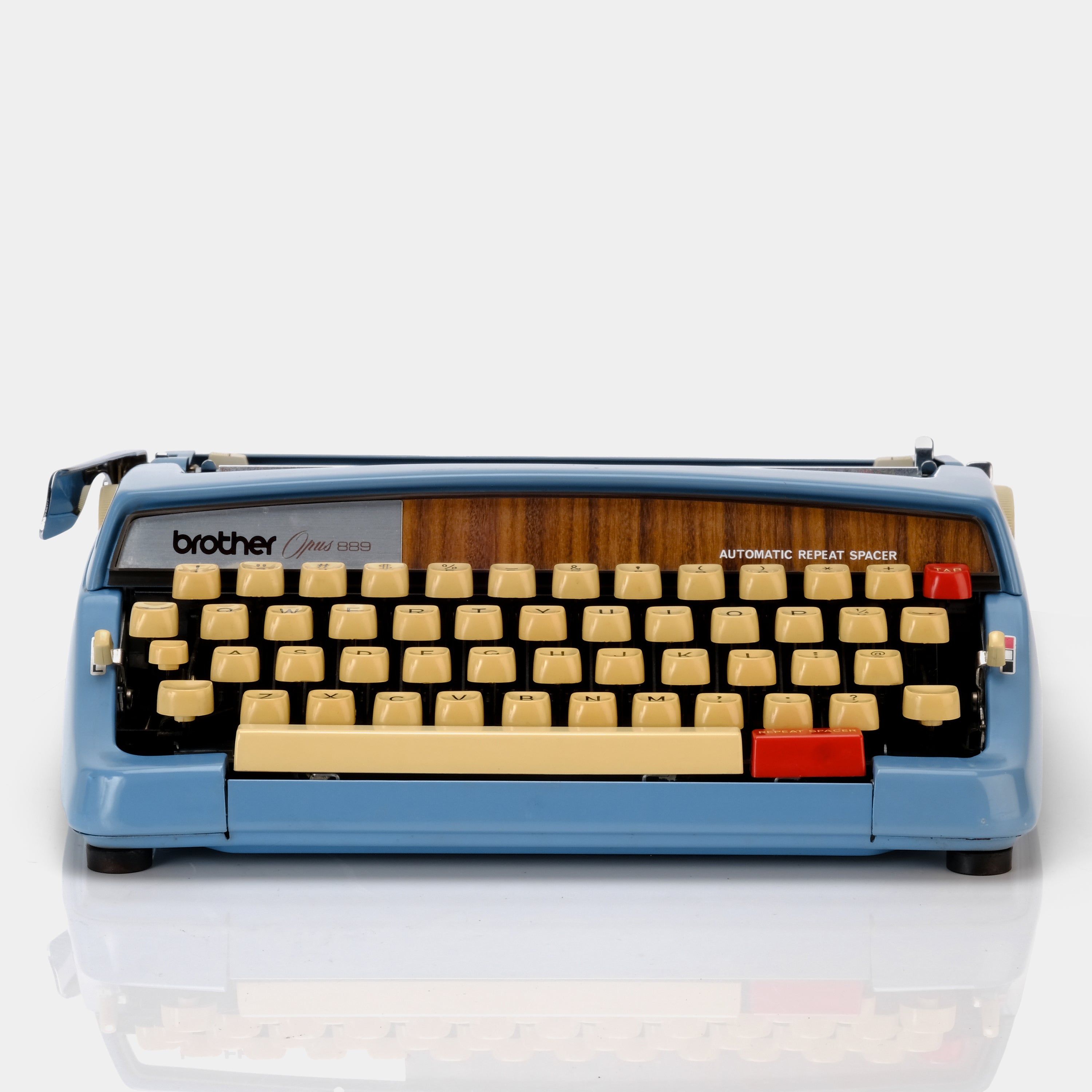 Brother Opus 889 Blue Manual Typewriter and Case