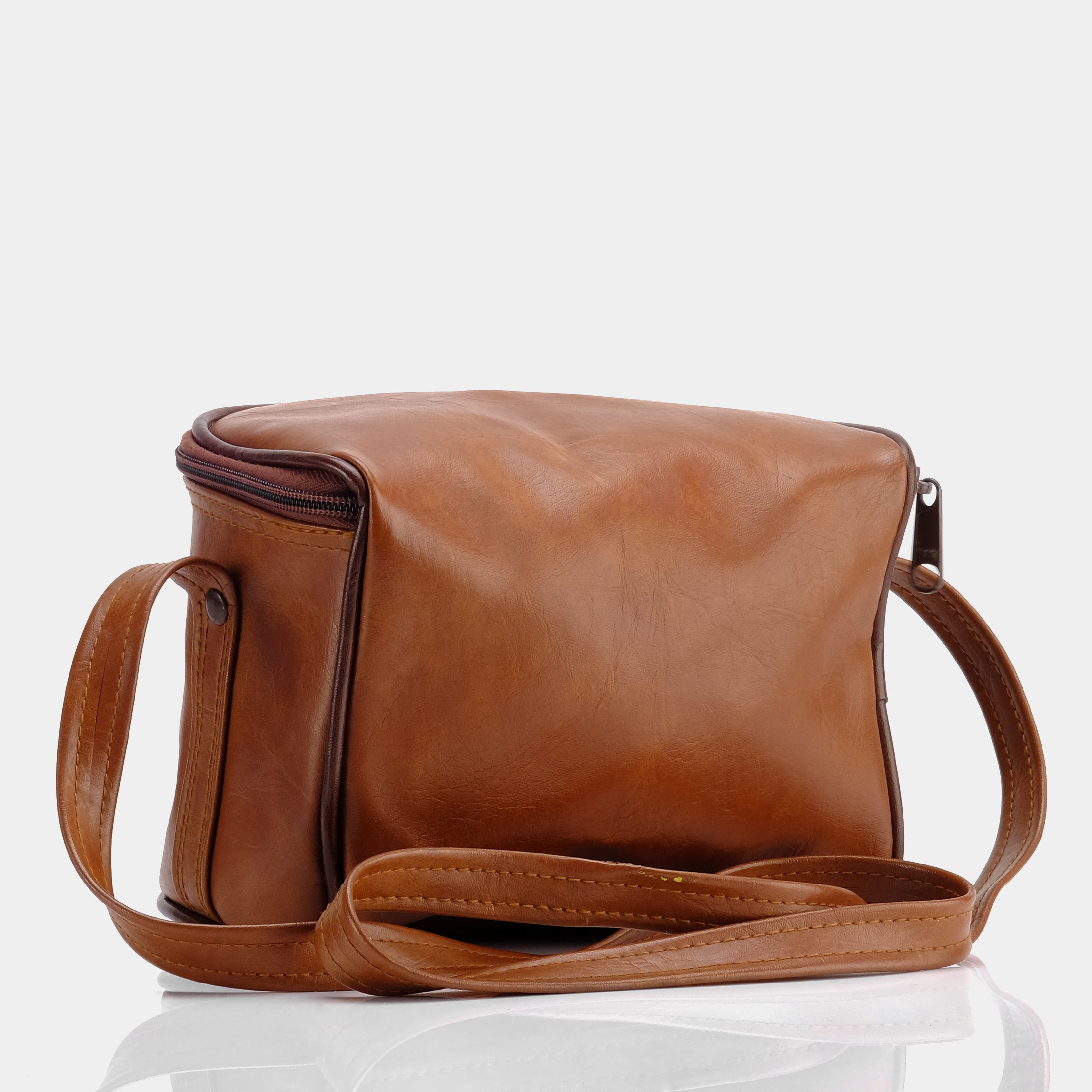 Chestnut Brown Pleather Instant Camera Bag