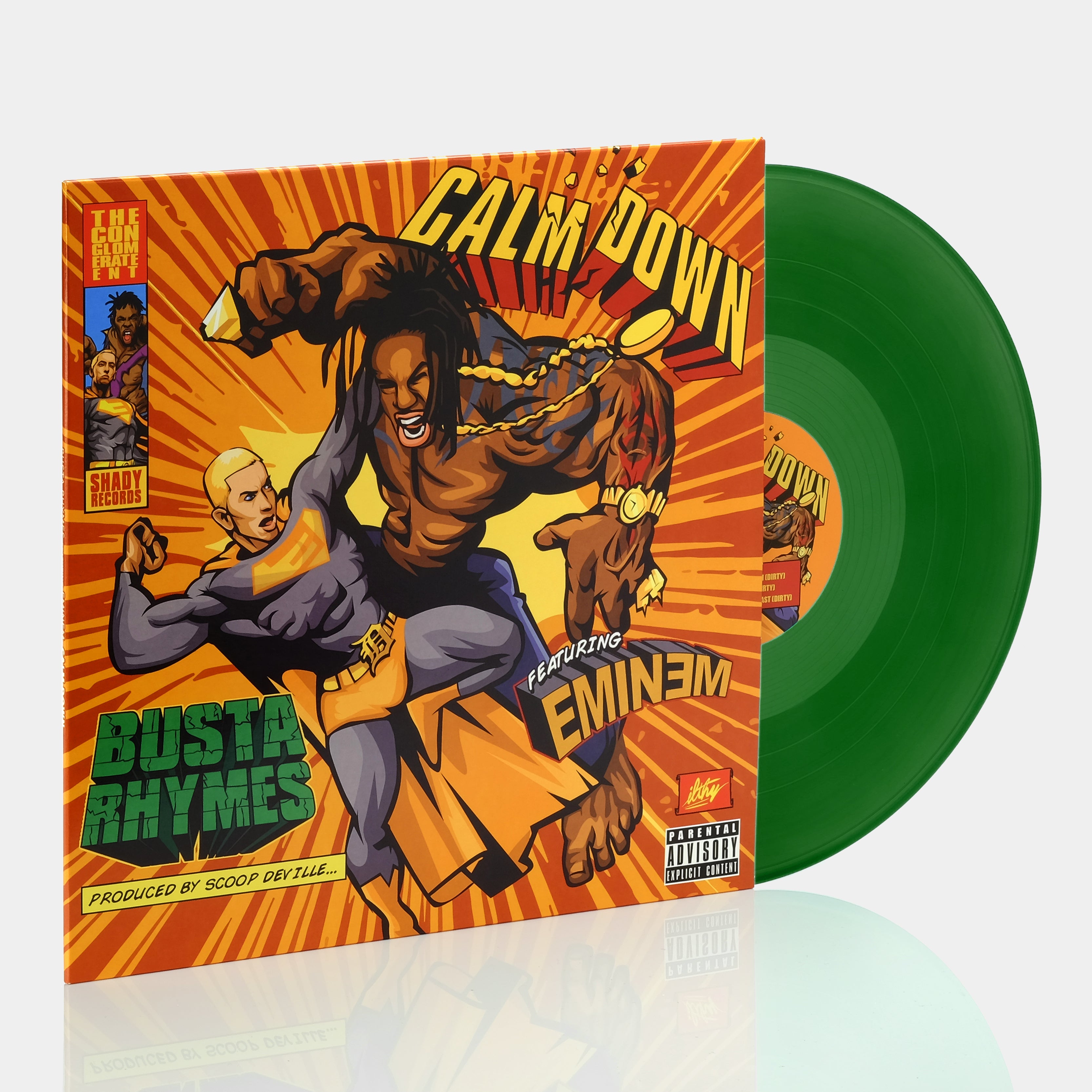 Busta Rhymes & Eminem - Calm Down 12" Single Green Vinyl Record