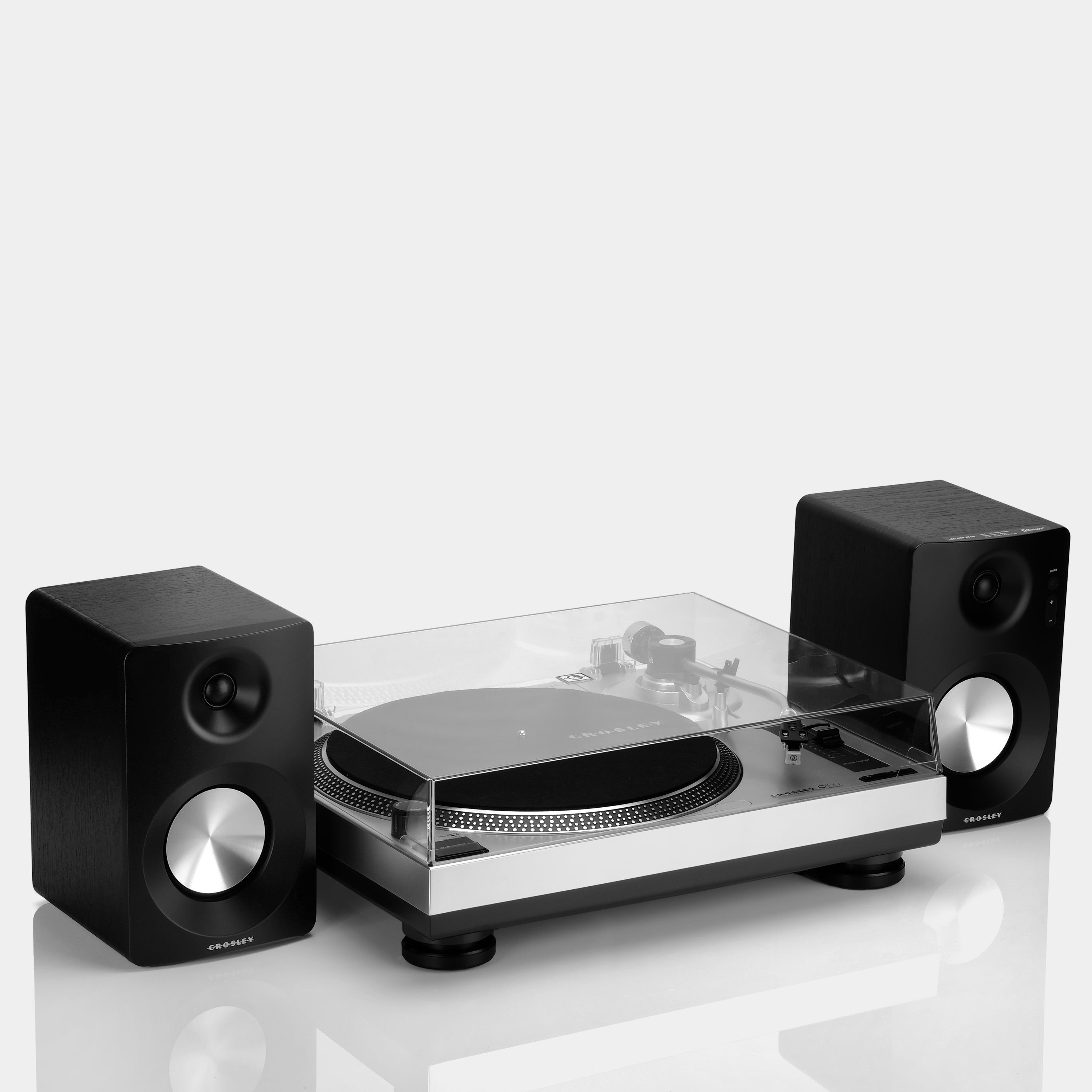 Portable turntable deals with speakers