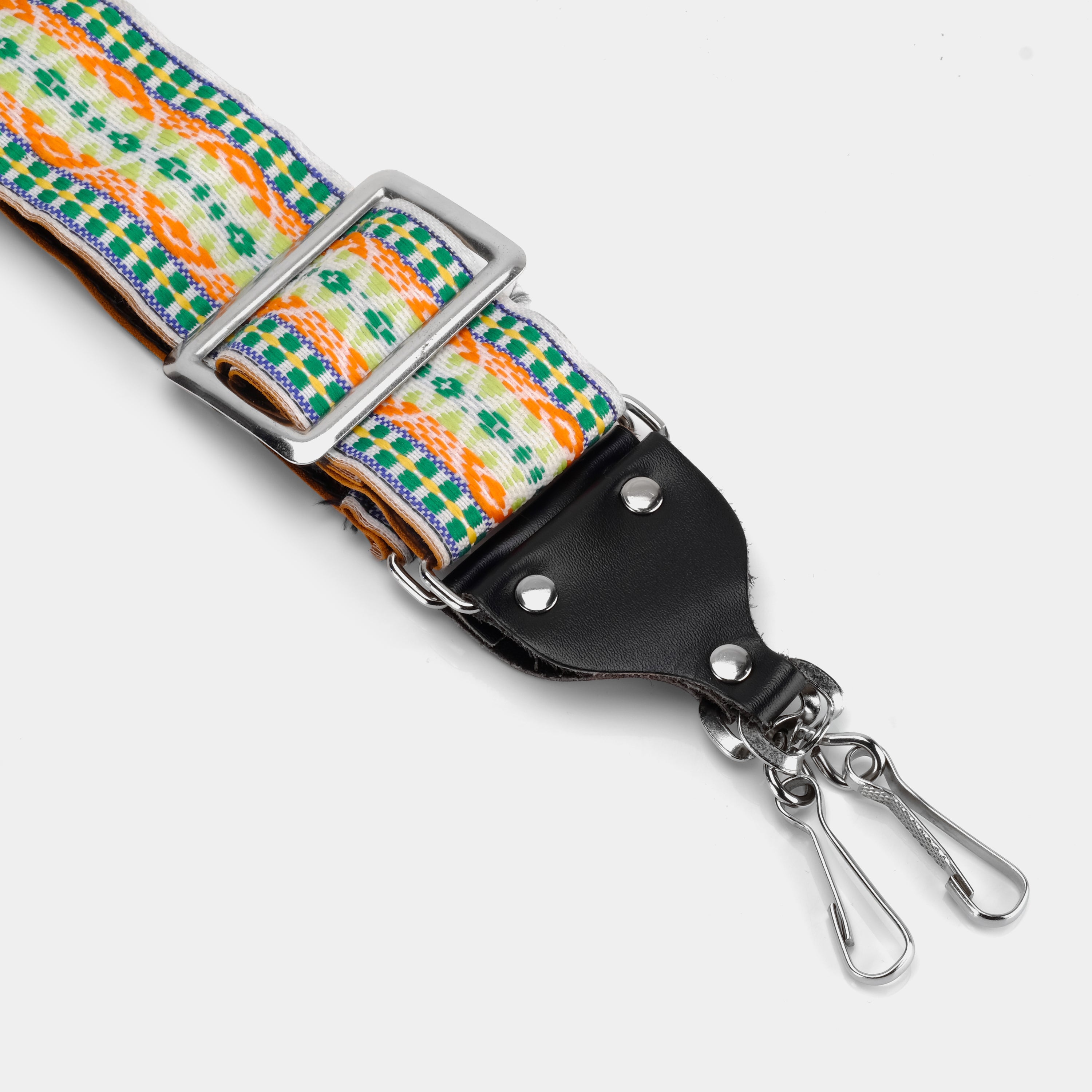 Green, Orange and Yellow Patterned Hippie Camera Strap