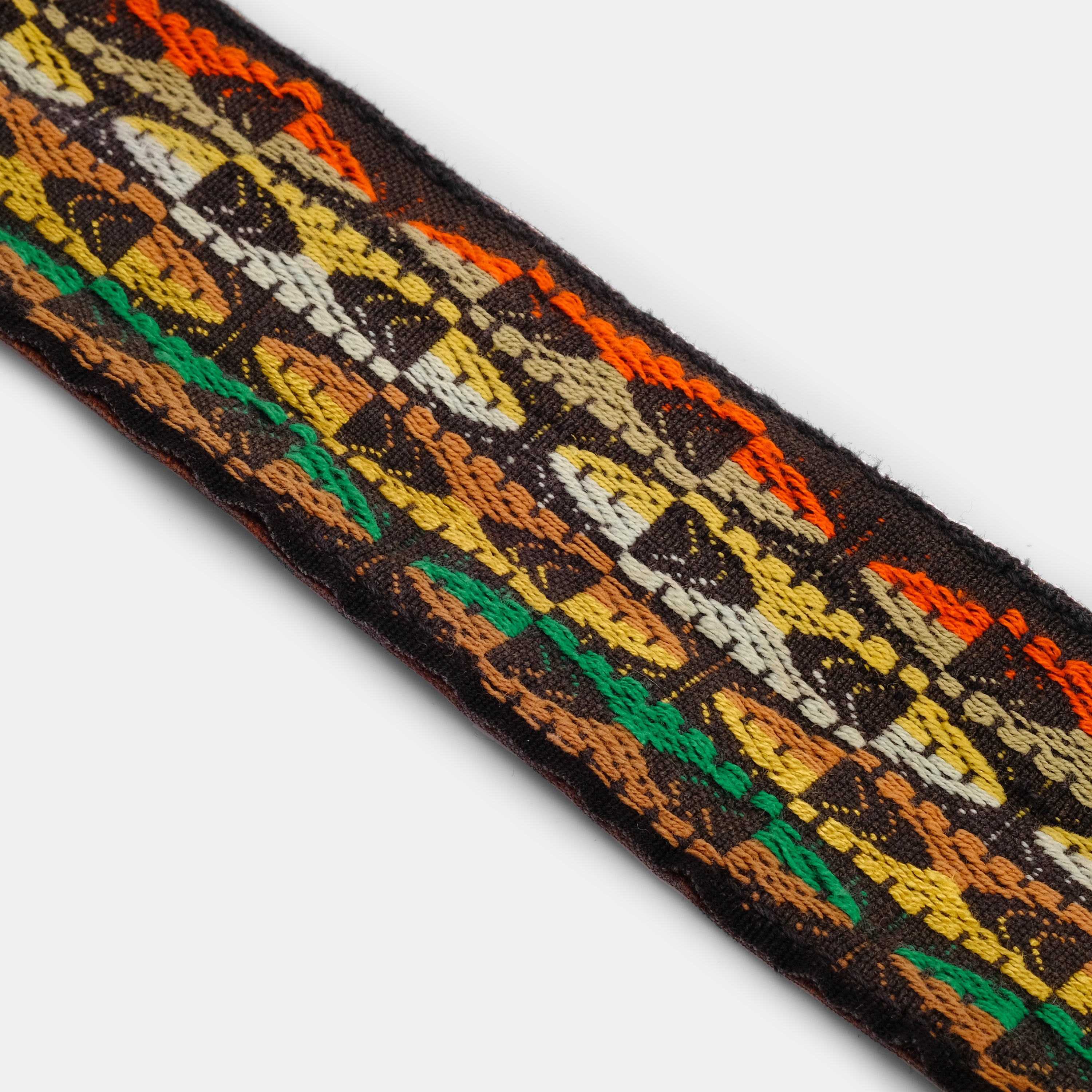 Brown, Red, Yellow and Green Patterned Hippie Camera Strap