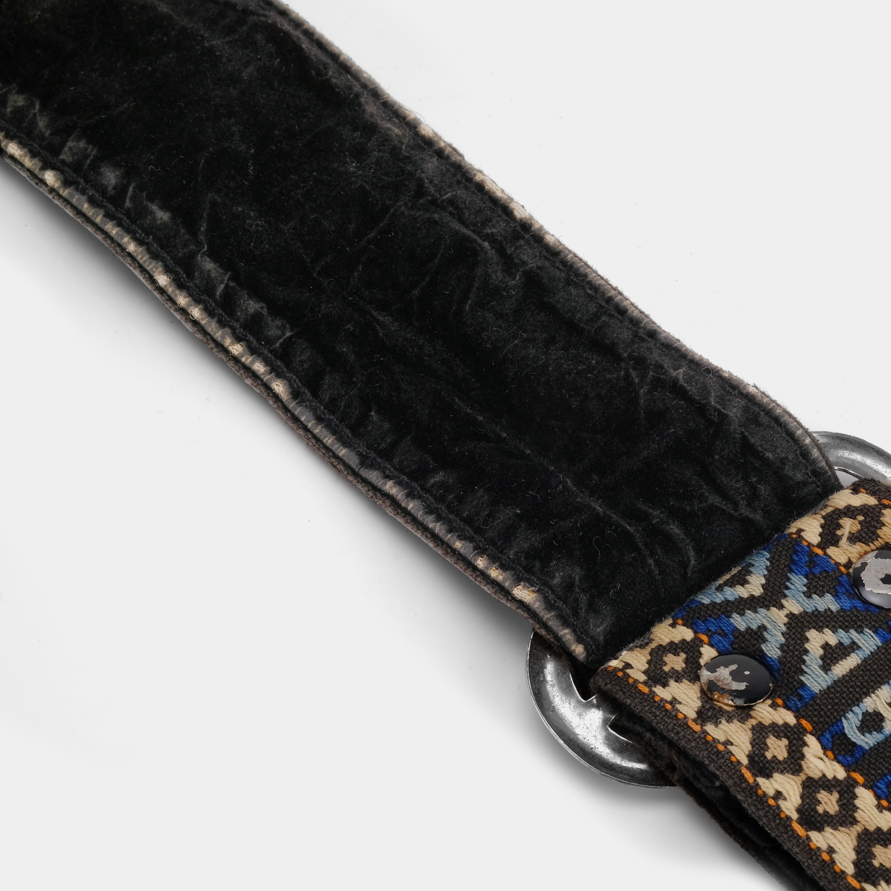 Brown, Beige and Blue Patterned Hippie Camera Strap