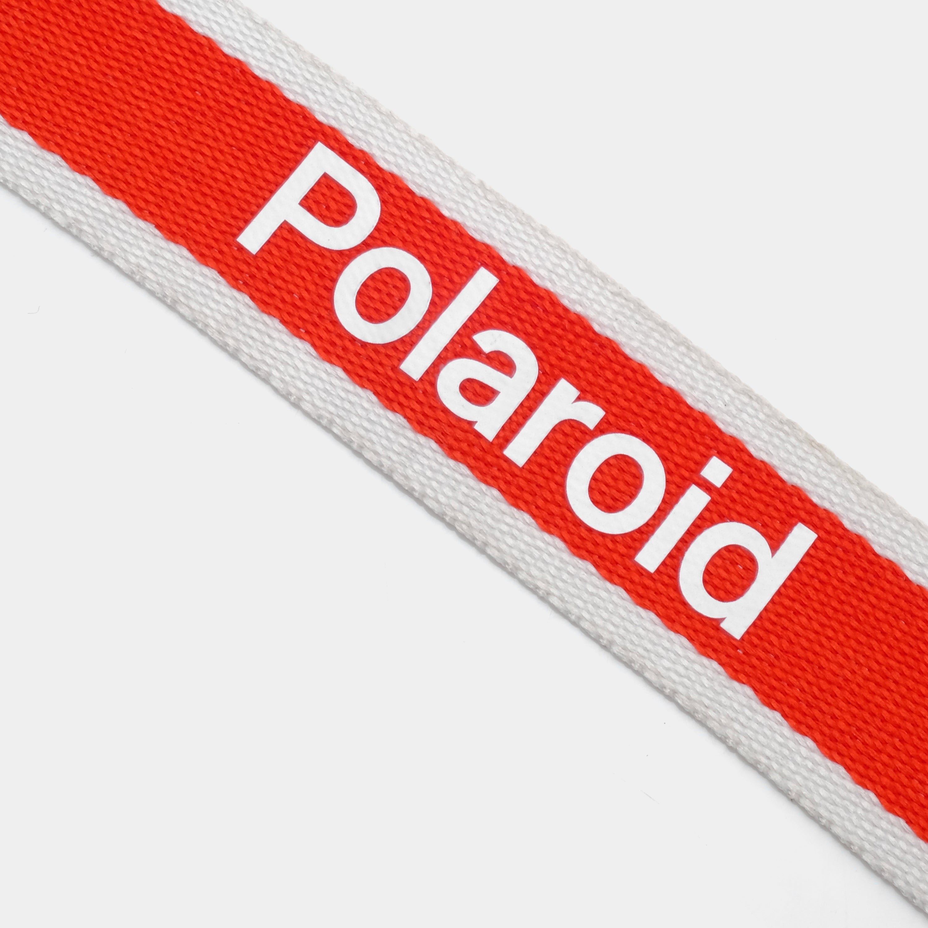 Polaroid Logo Red and White Camera Strap