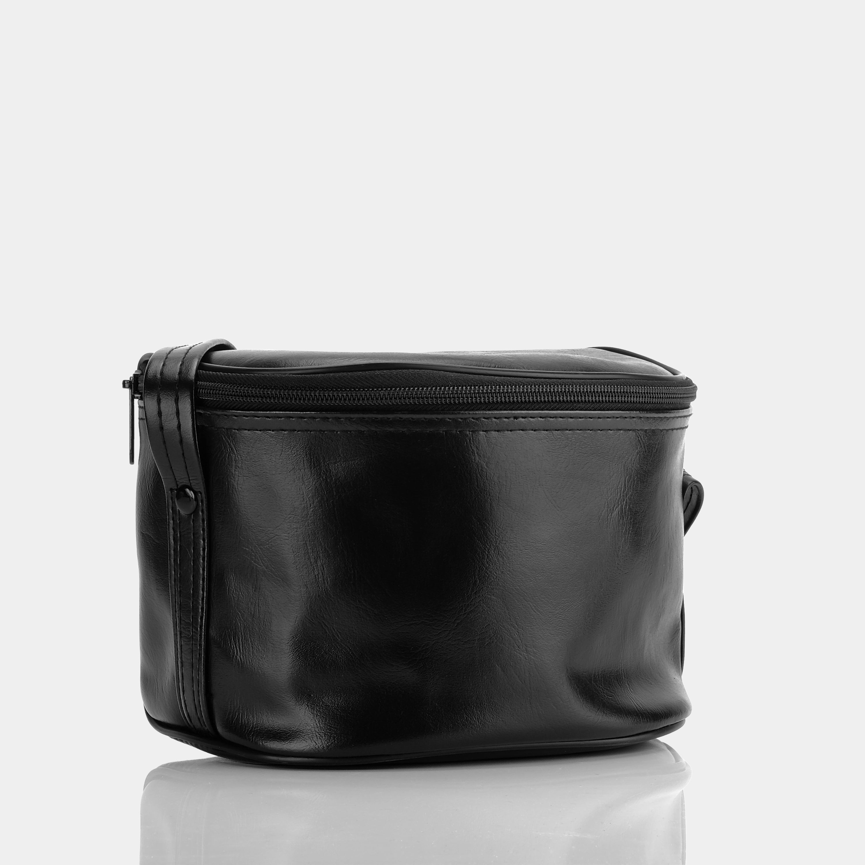 Black Faux Leather Instant Camera Bag