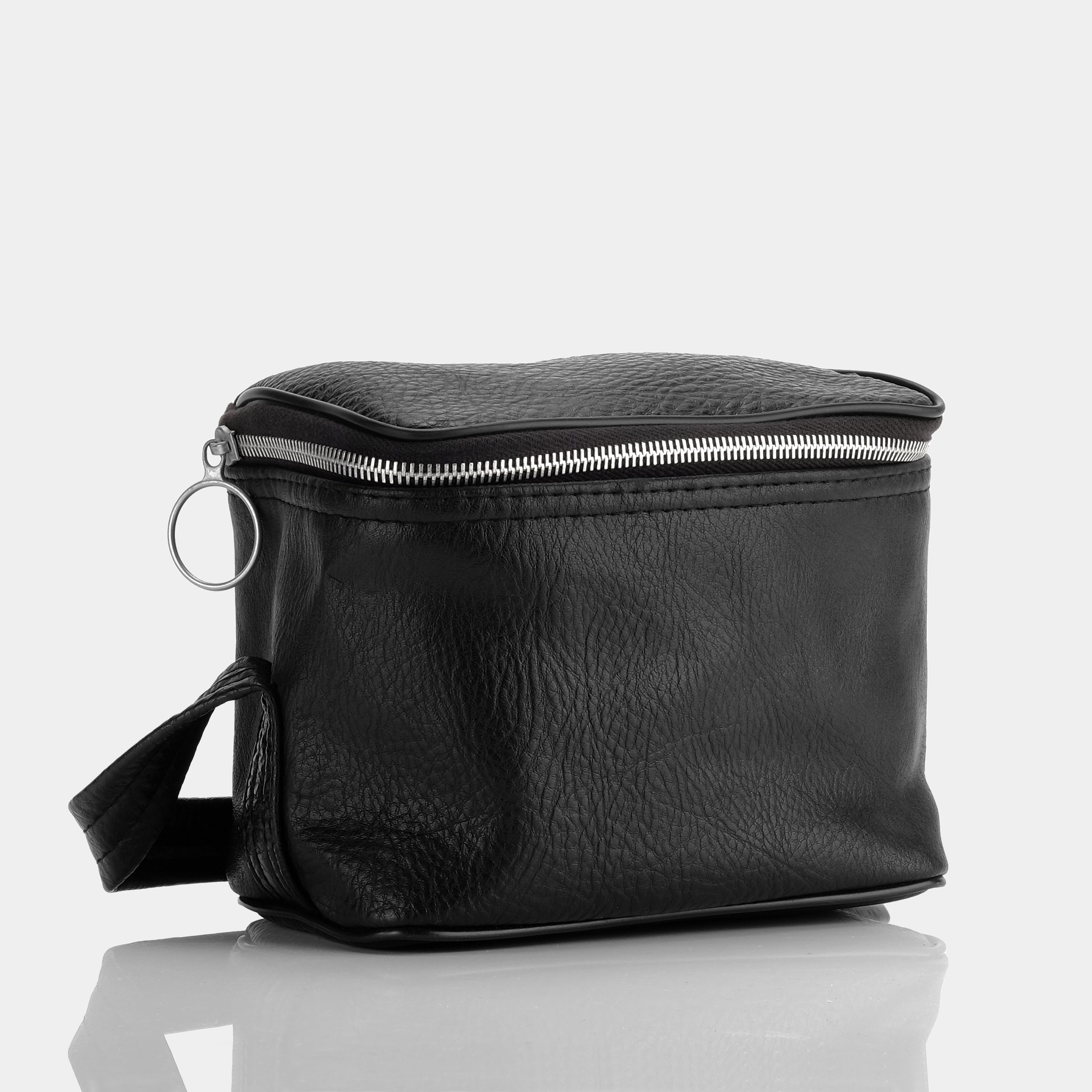 Black Faux Leather Instant Camera Bag