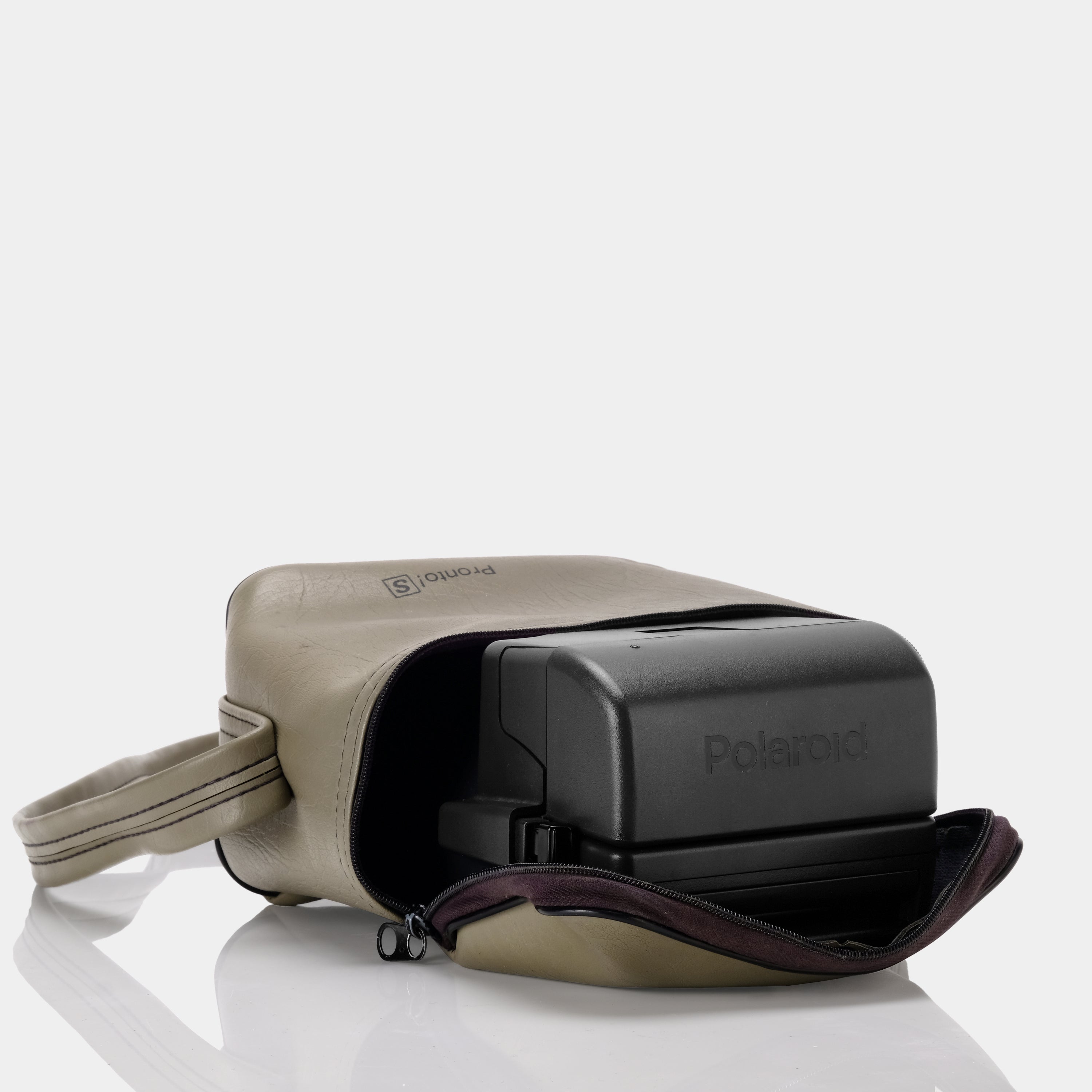 Beige Polaroid Pronto! S Leather Camera Bag
