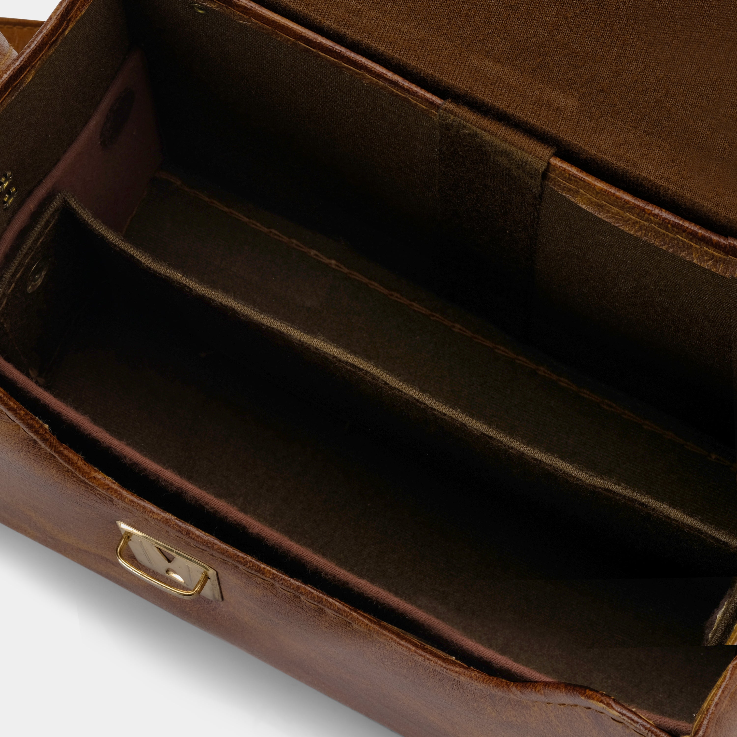 Dark Brown Vinyl Leather Camera Case