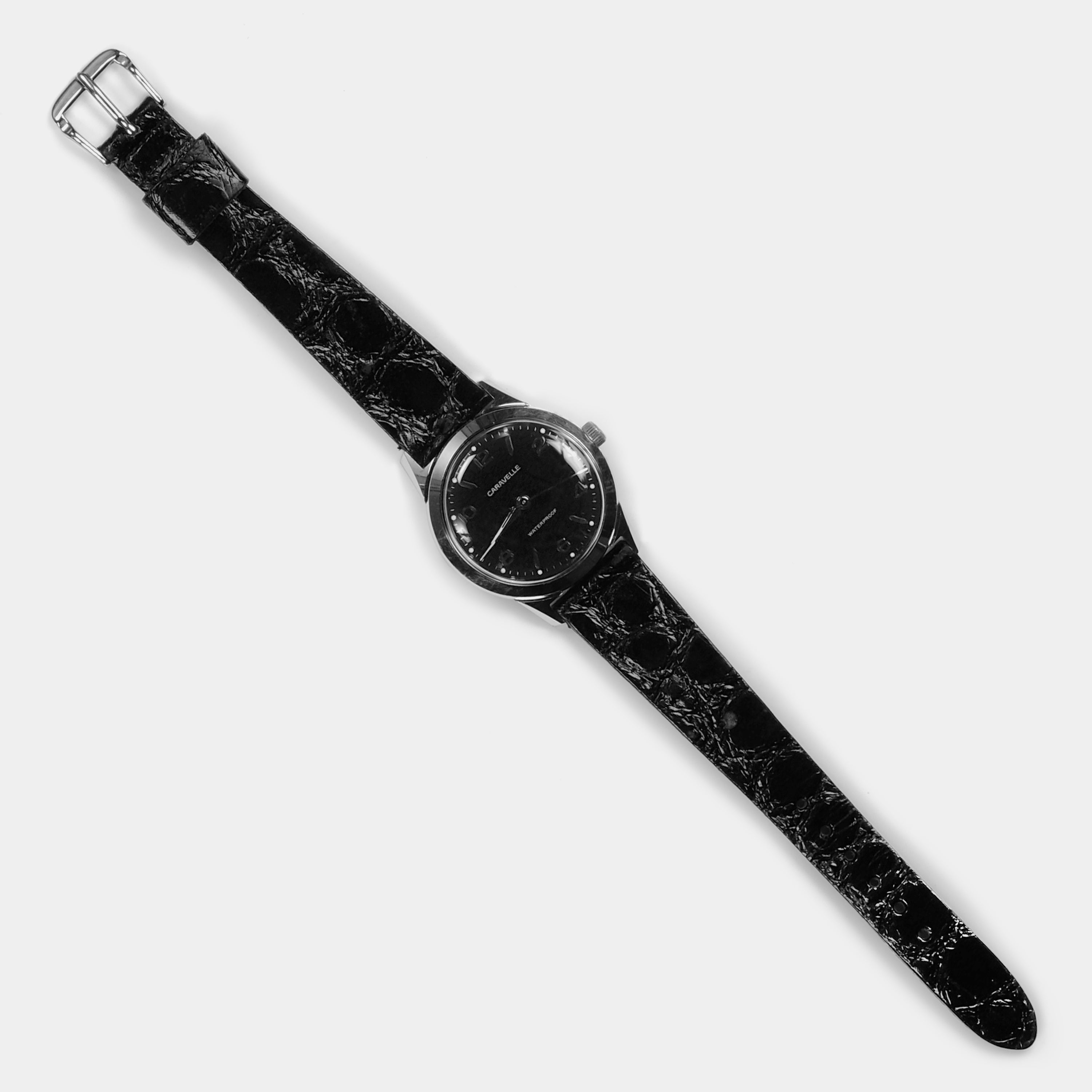 Caravelle Manual-Wind Black Dial 1967 Wristwatch