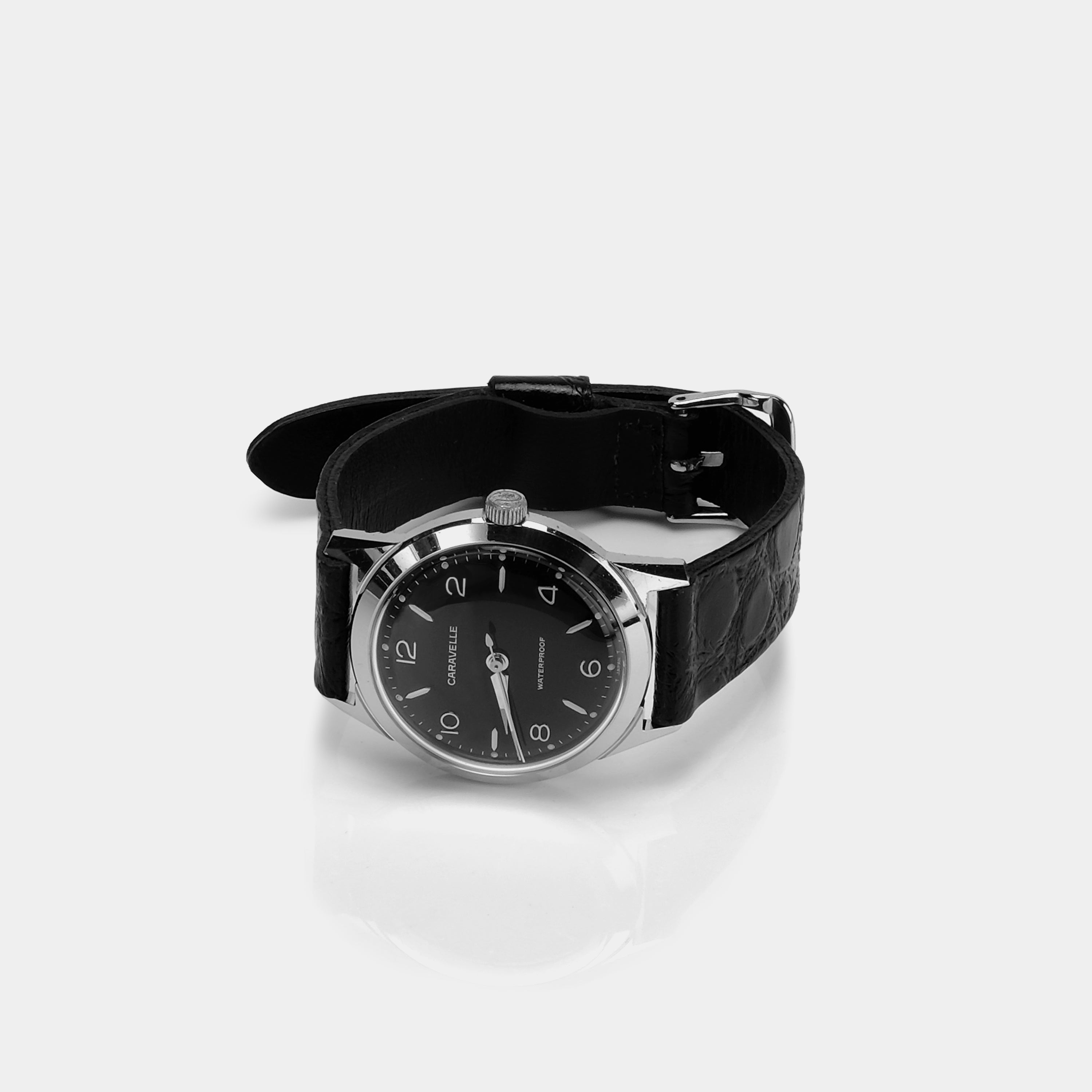 Caravelle Manual-Wind Black Dial 1967 Wristwatch