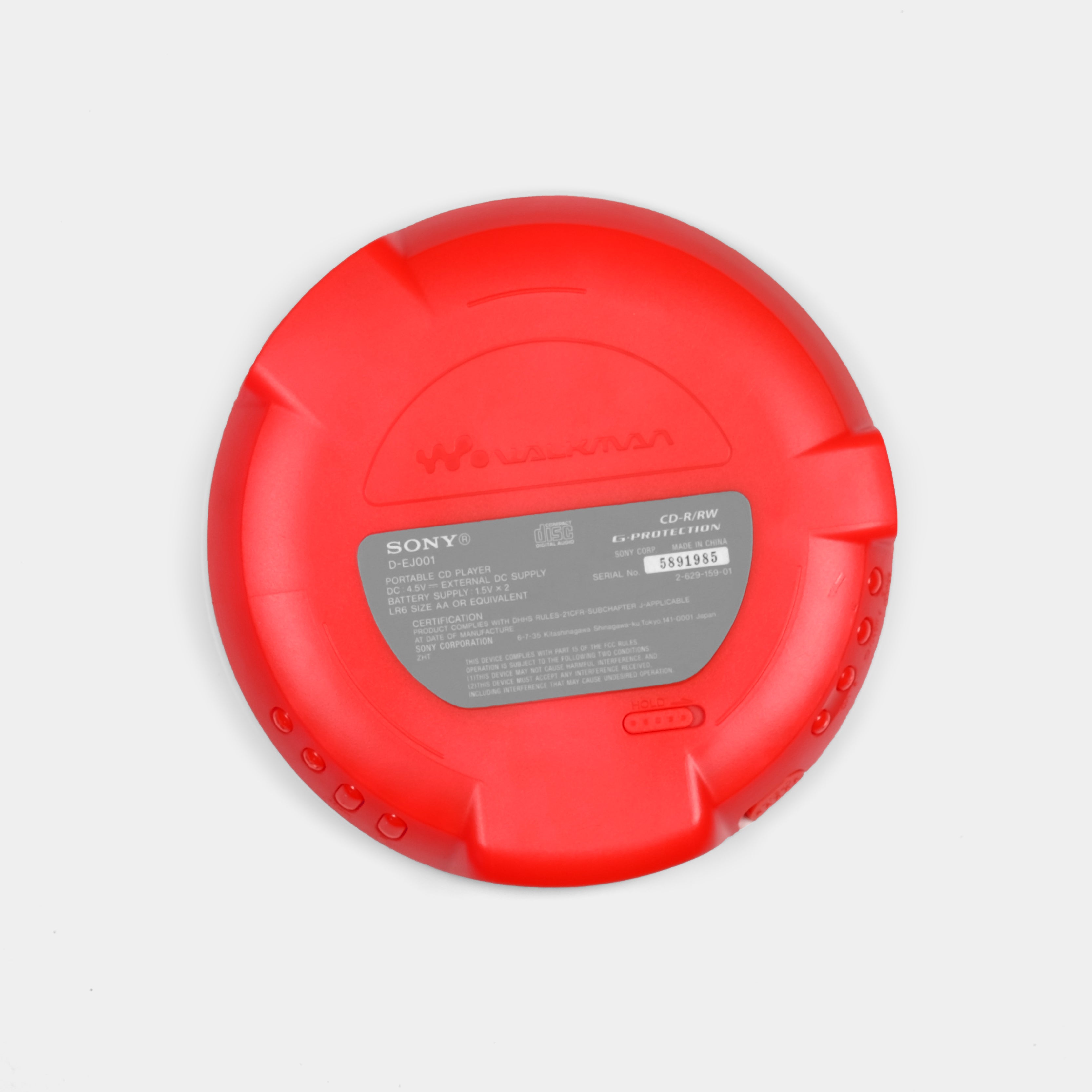 Sony Walkman D-EJ001 Red Portable CD Player