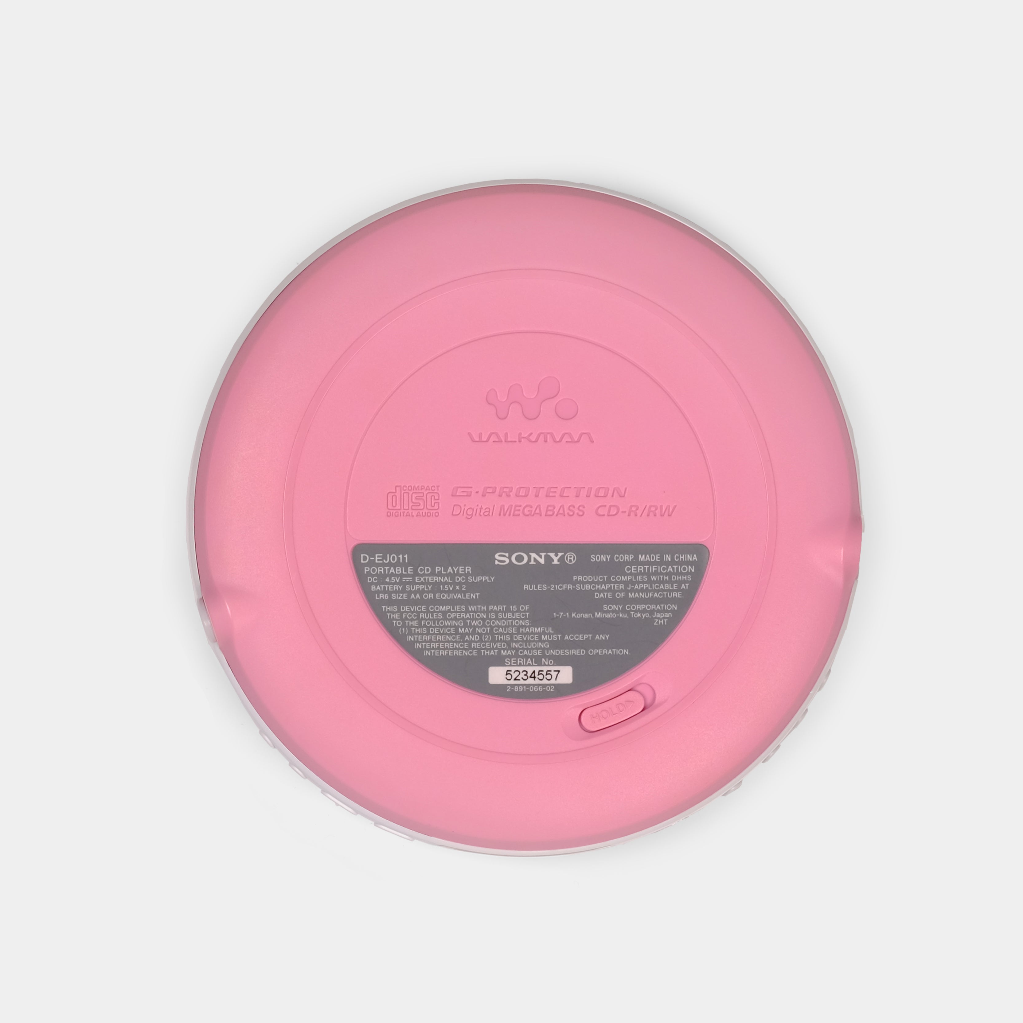Sony Walkman D-EJ011 Pink Portable CD Player