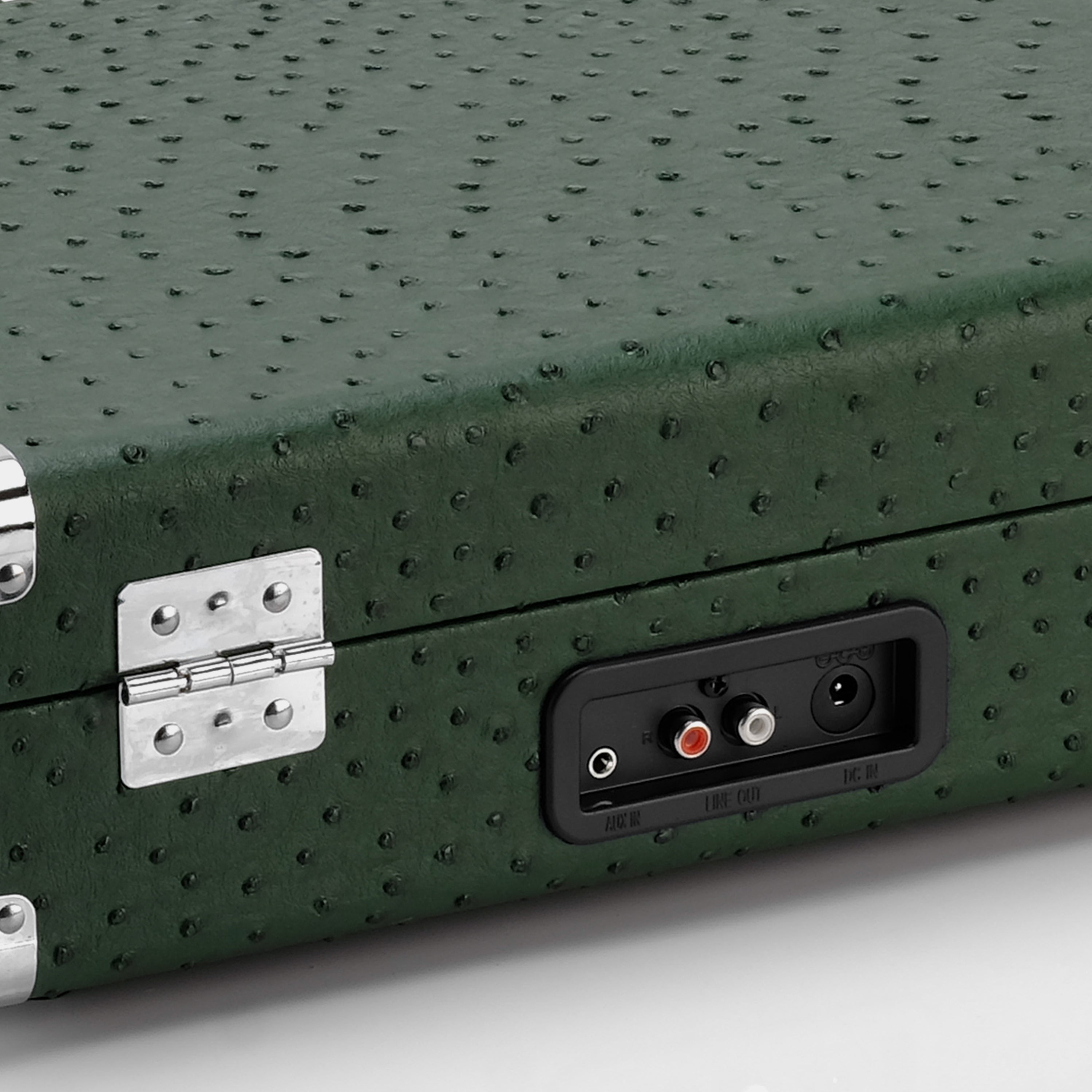 Crosley Cruiser Deluxe Dark Green Ostrich Portable Turntable with Bluetooth