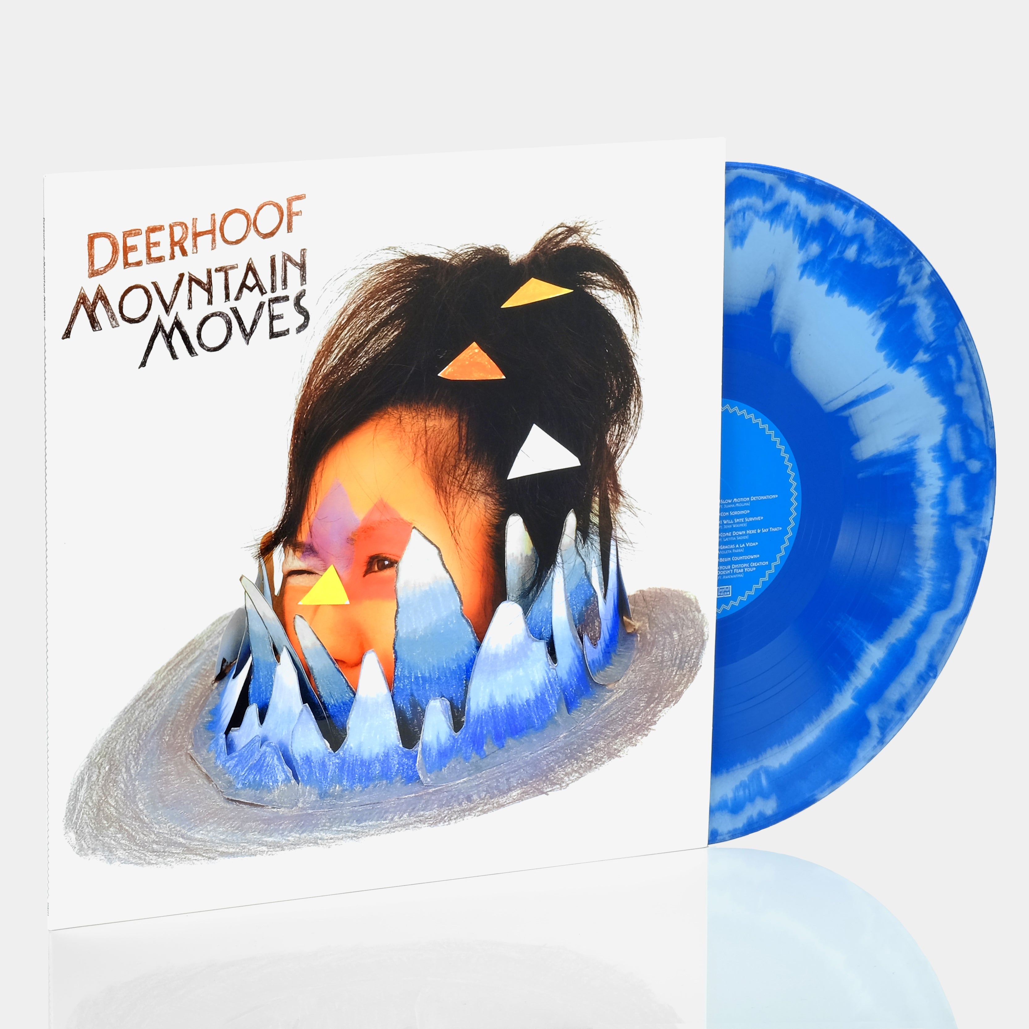 Deerhoof - Mountain Moves LP Blue Swirl Vinyl Record