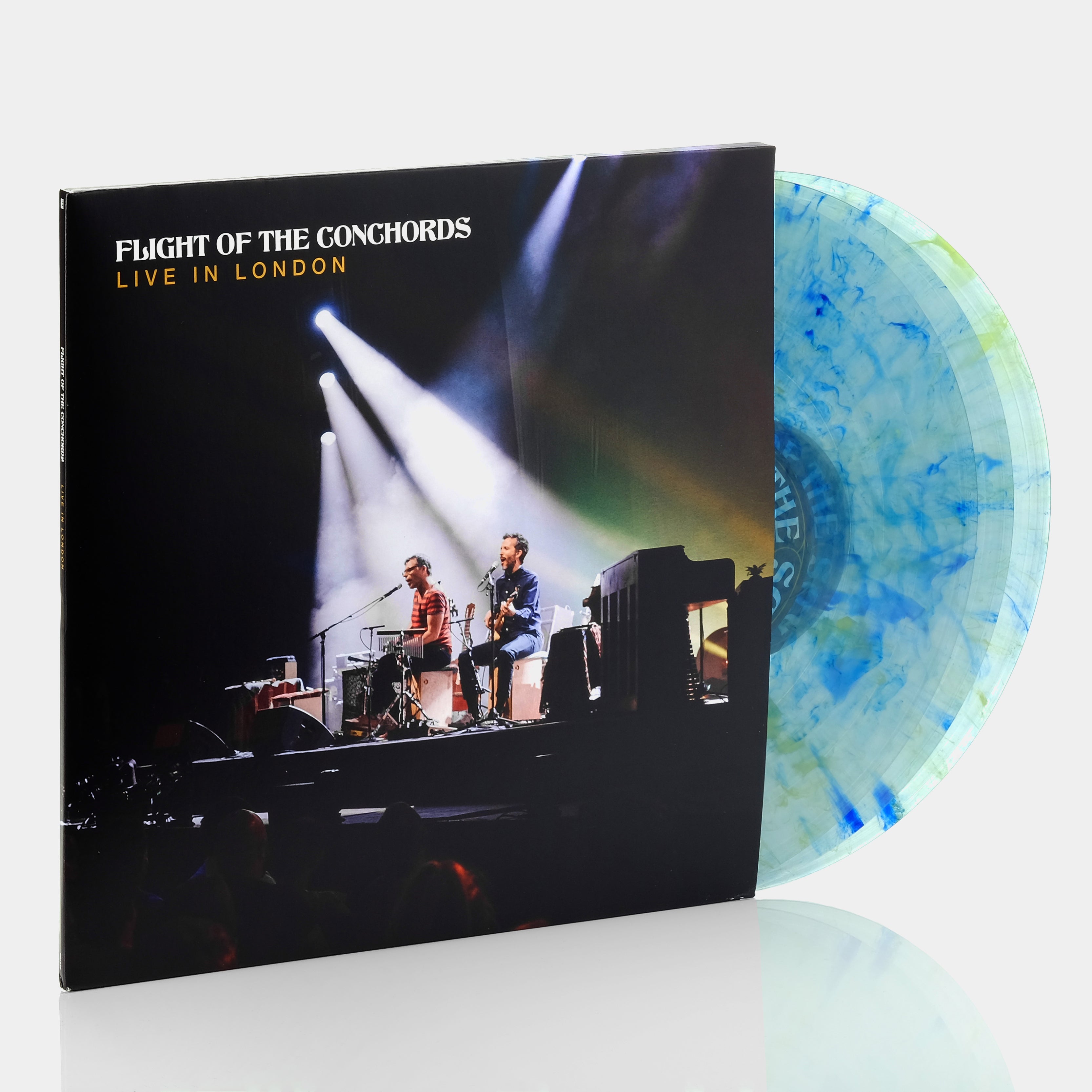 Flight Of The Conchords - Live In London (Loser Edition) 3xLP Clear With Yellow & Blue Smoke Vinyl Record