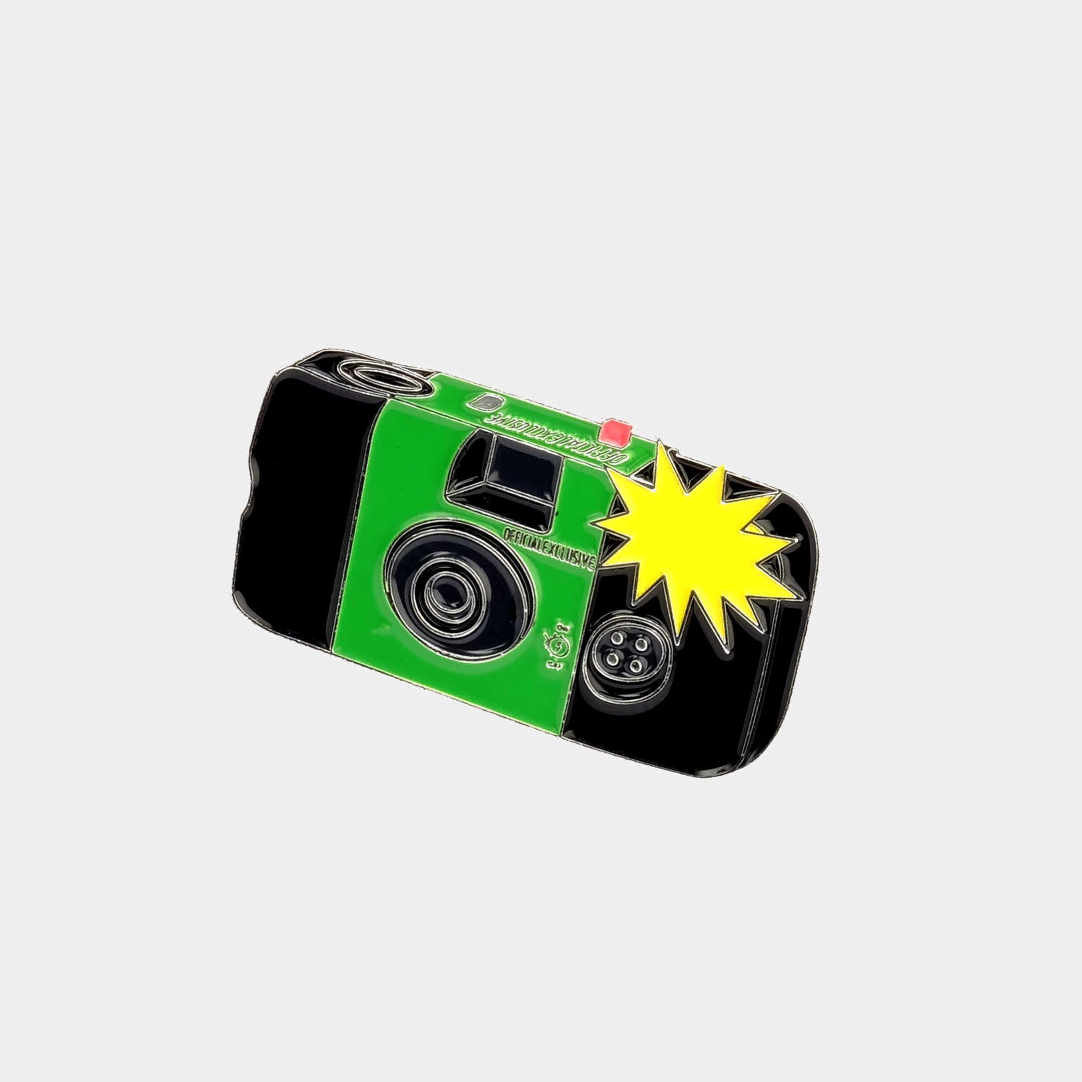 Flashing Fuji Film Disposable Camera Enamel Pin