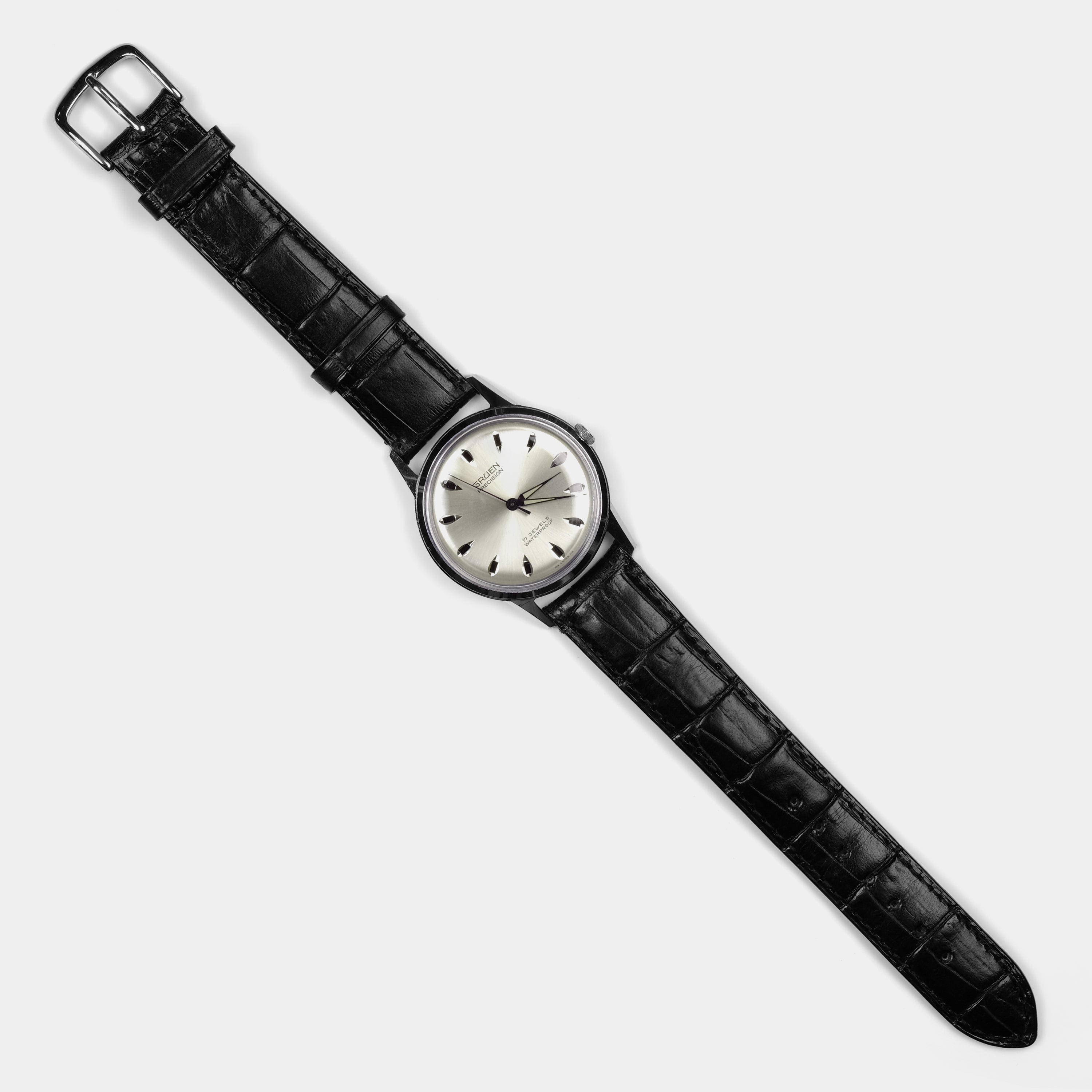 Gruen Day-Nite "Jump" Dial ref. 510 RSS CA Silver Sunburst Dial 1960s Wristwatch
