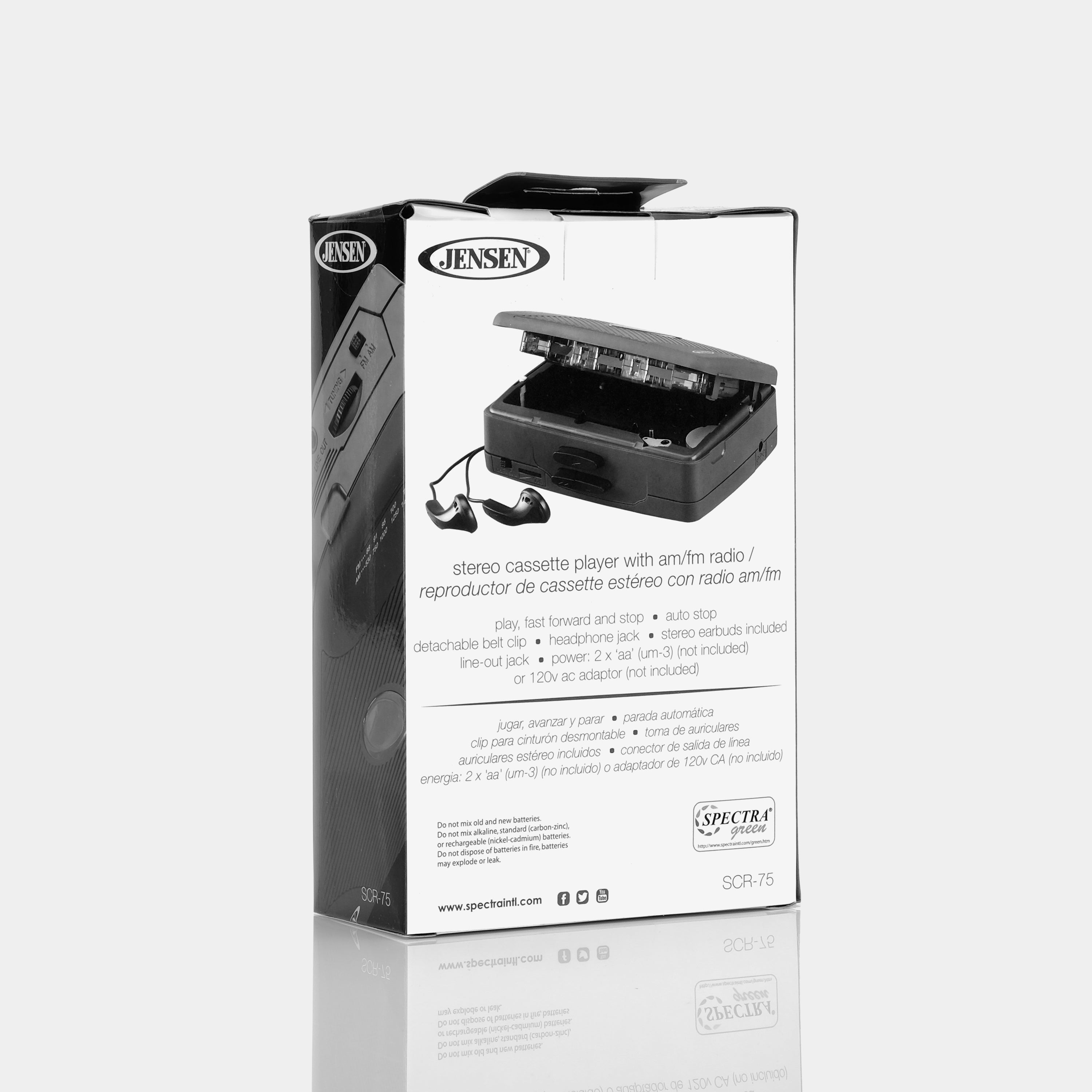 Jensen SCR-75 Portable Stereo Cassette Player