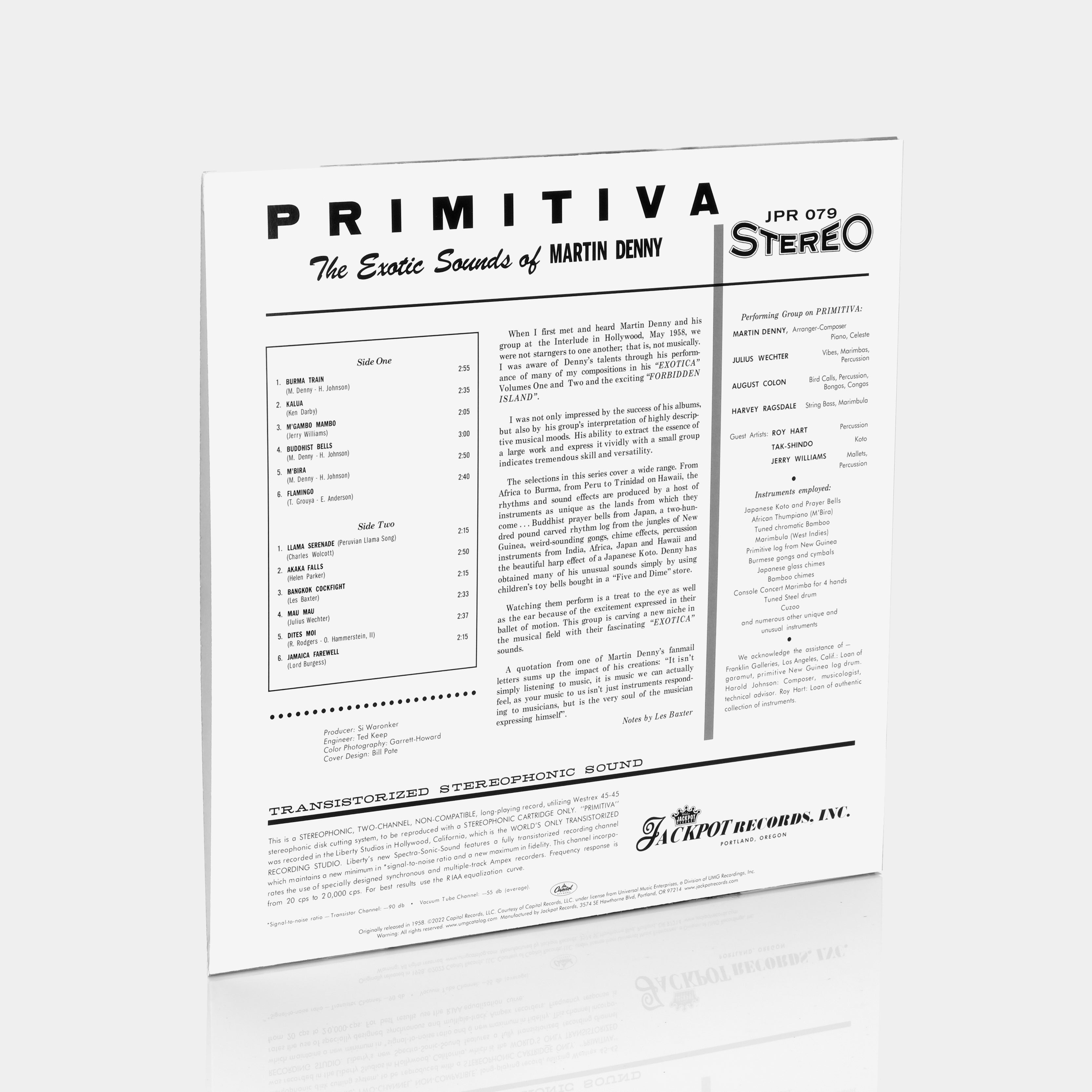 Martin Denny - Primitiva LP Translucent Blue Swirl Vinyl Record