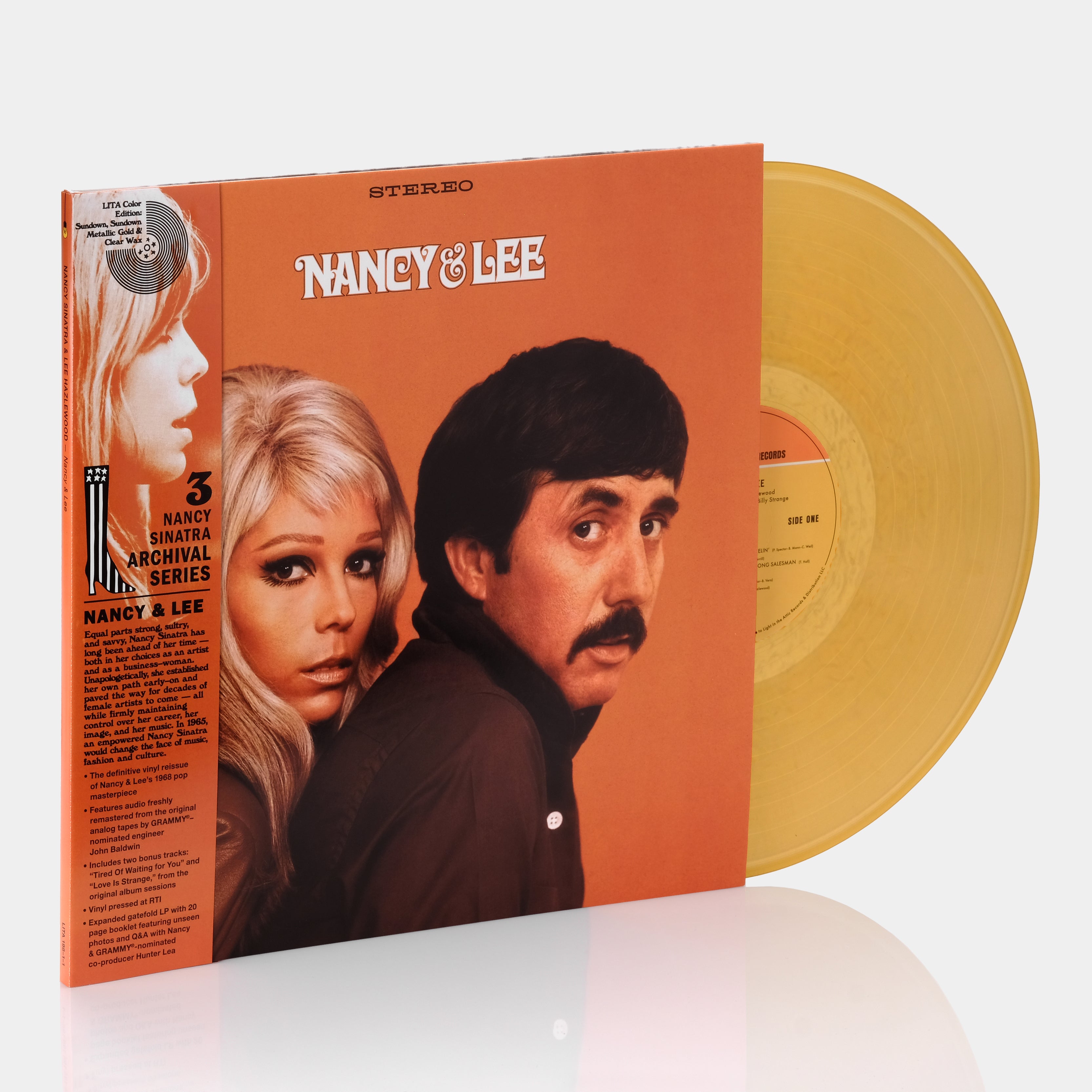 Nancy Sinatra & Lee Hazlewood - Nancy & Lee LP Sundown Metallic Gold Vinyl Record
