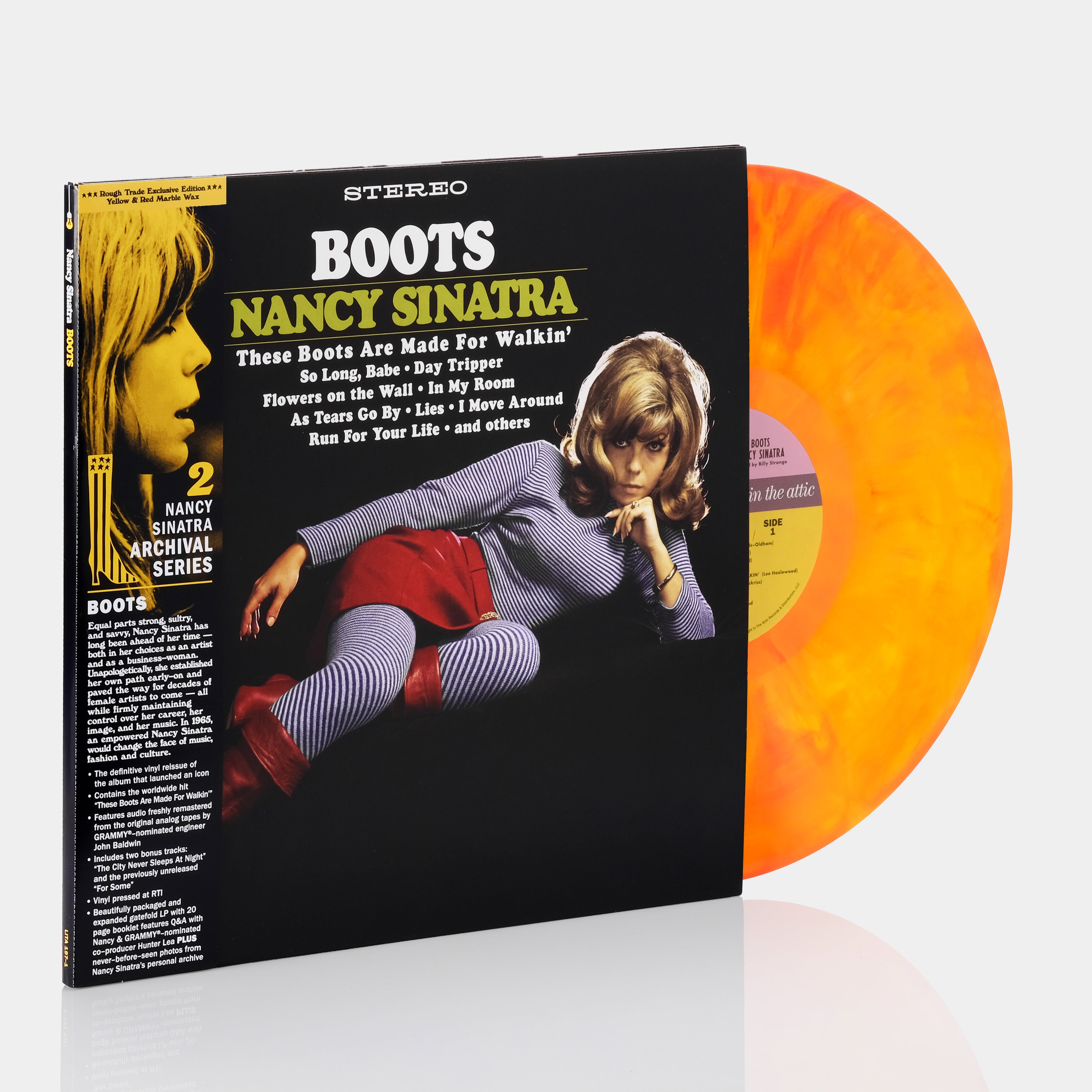 Nancy Sinatra - Boots LP Yellow & Red Marble Vinyl Record