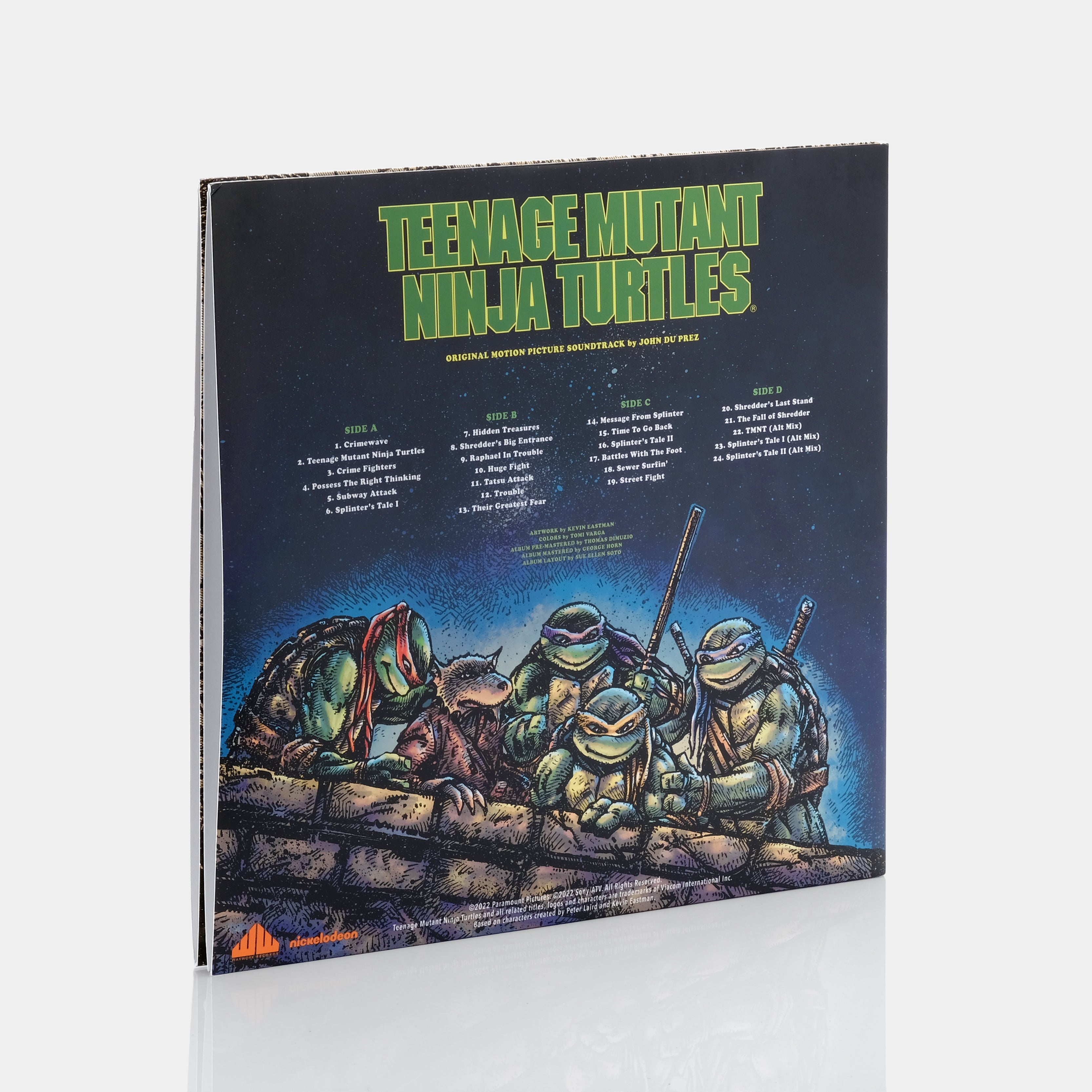 John Du Prez - Teenage Mutant Ninja Turtles 2xLP Yellow & Green With Multicolor Splatter (Turtle Mask Splatter) Vinyl Record