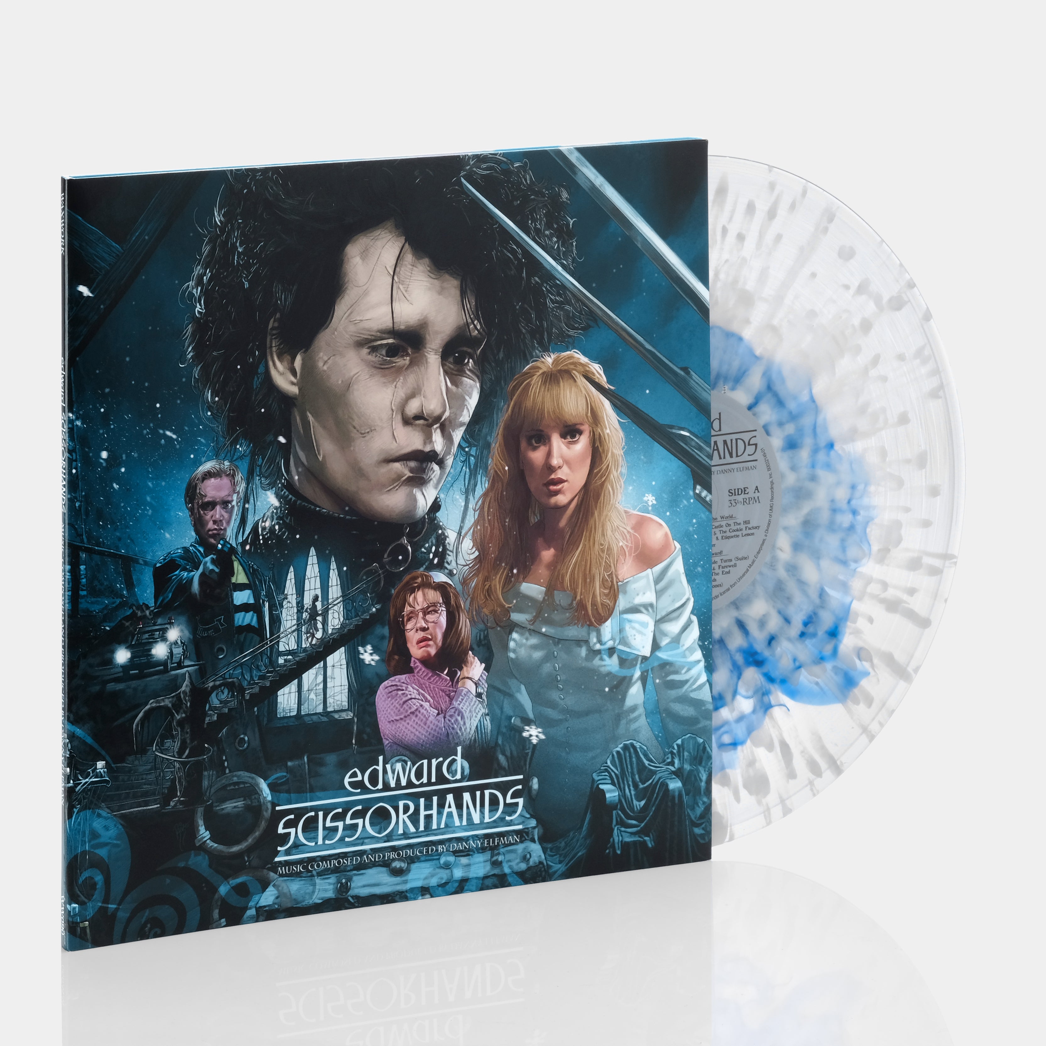 Danny Elfman - Edward Scissorhands LP Blue & Clear With White Splatter Vinyl Record