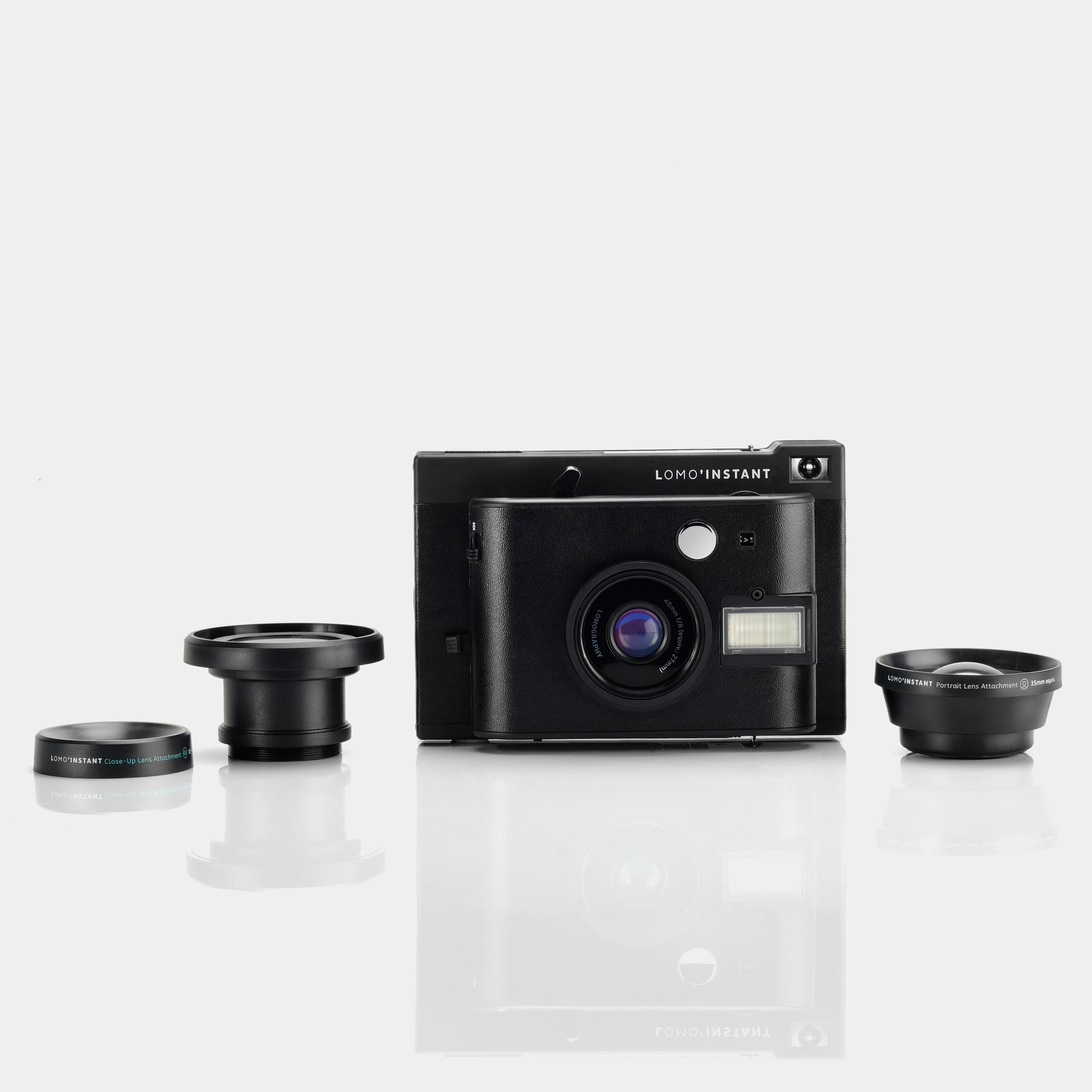 Lomography Lomo'Instant Instax Mini Black Instant Film Camera and Lenses