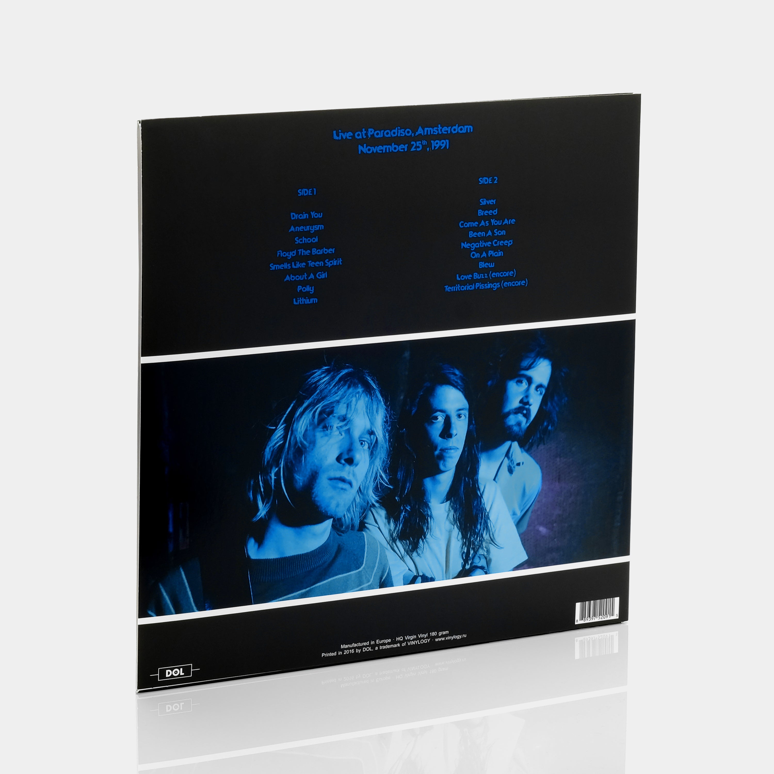 Nirvana - Live at Paradiso, Amsterdam - November 25th, 1991 LP Blue Vinyl Record