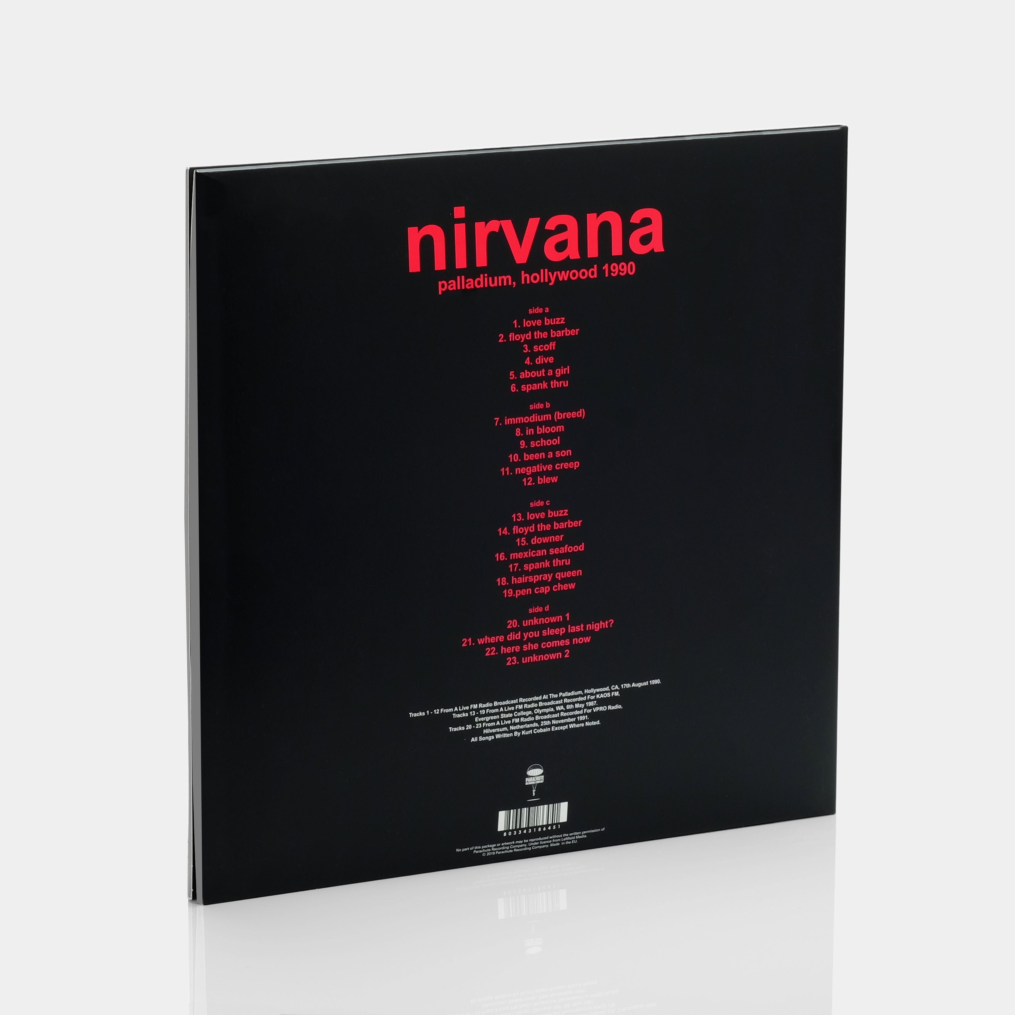 Nirvana - Palladium, Hollywood 1990 2xLP Translucent Red Vinyl Record