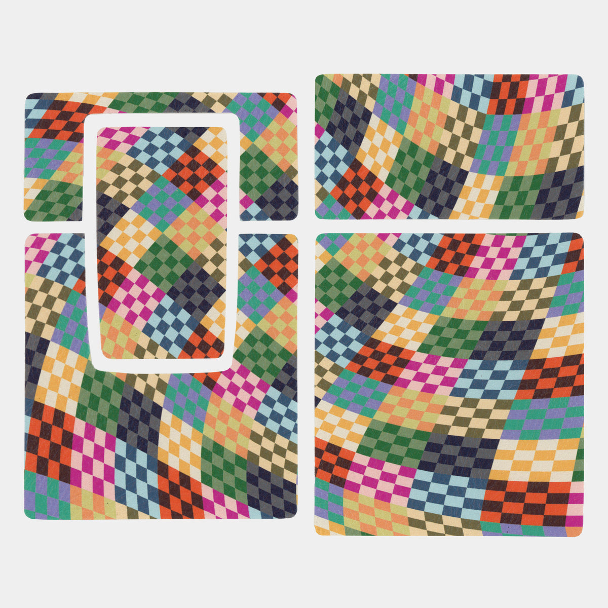 Color 70slr SX-70/SLR-680 Patchwork Wave Check Vegan Leather Camera Skins
