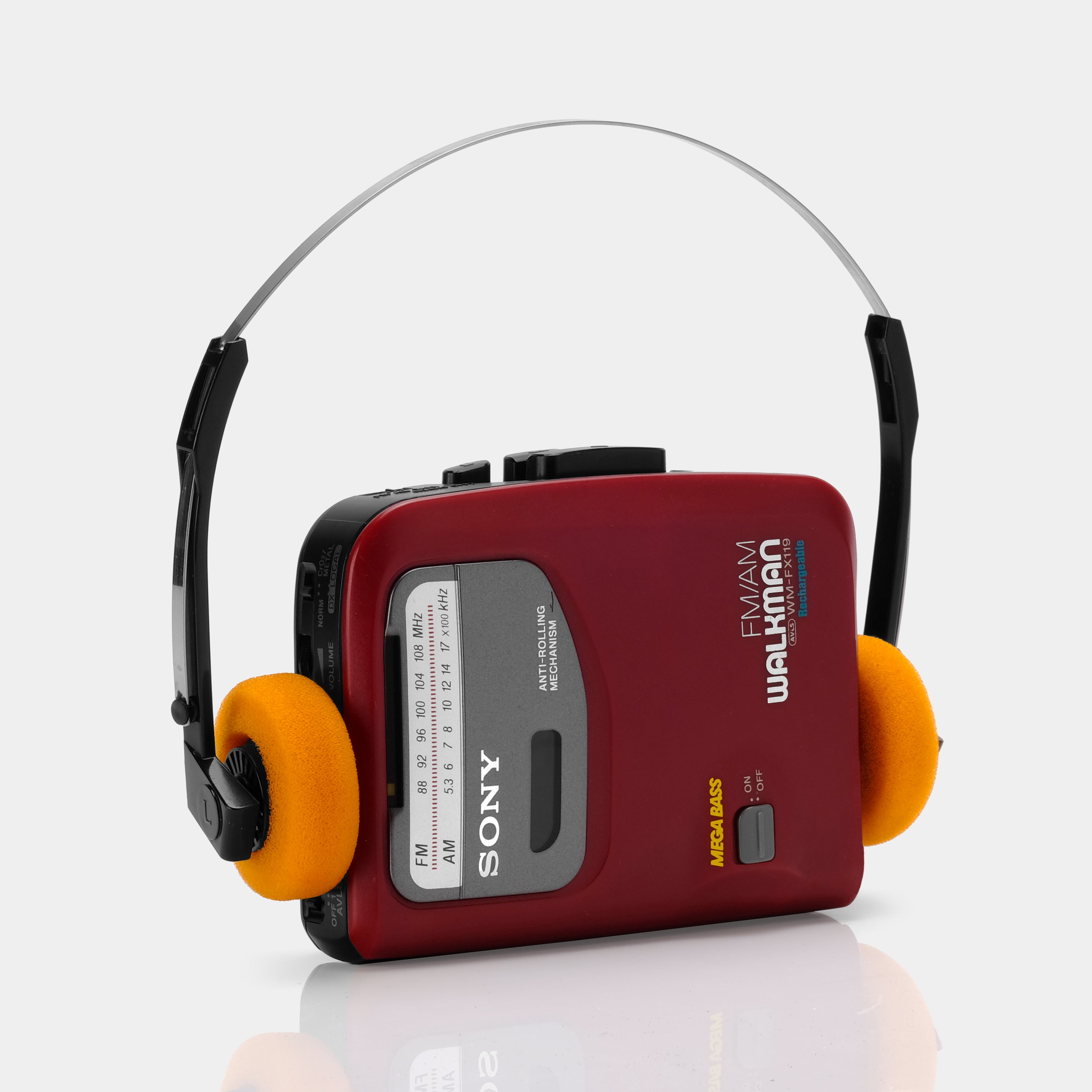 Sony Walkman WM-FX119 Red Portable Cassette Player