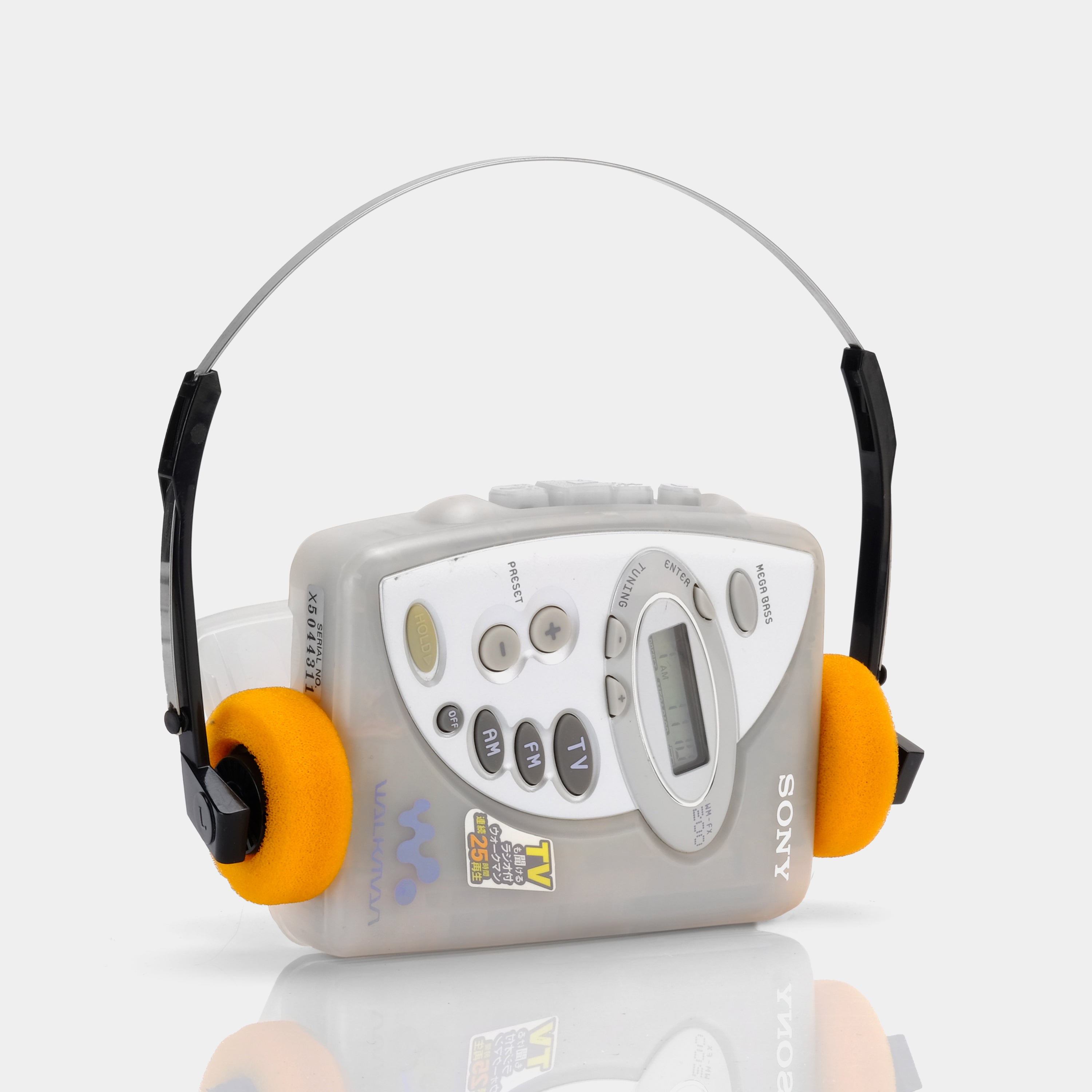 Sony Walkman WM-FX200 AM/FM Frosted Clear Portable Cassette Player