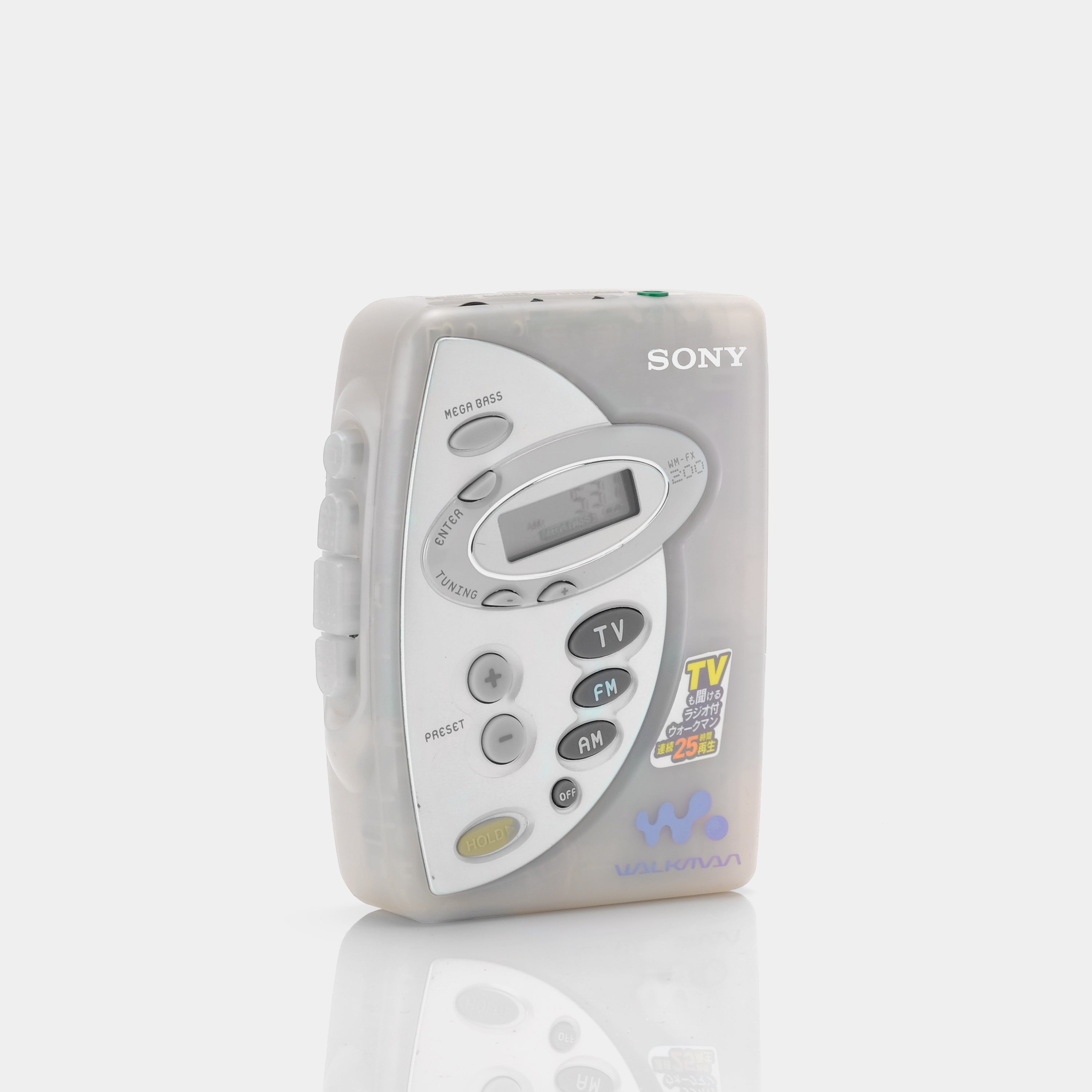 Sony Walkman WM-FX200 AM/FM Frosted Clear Portable Cassette Player