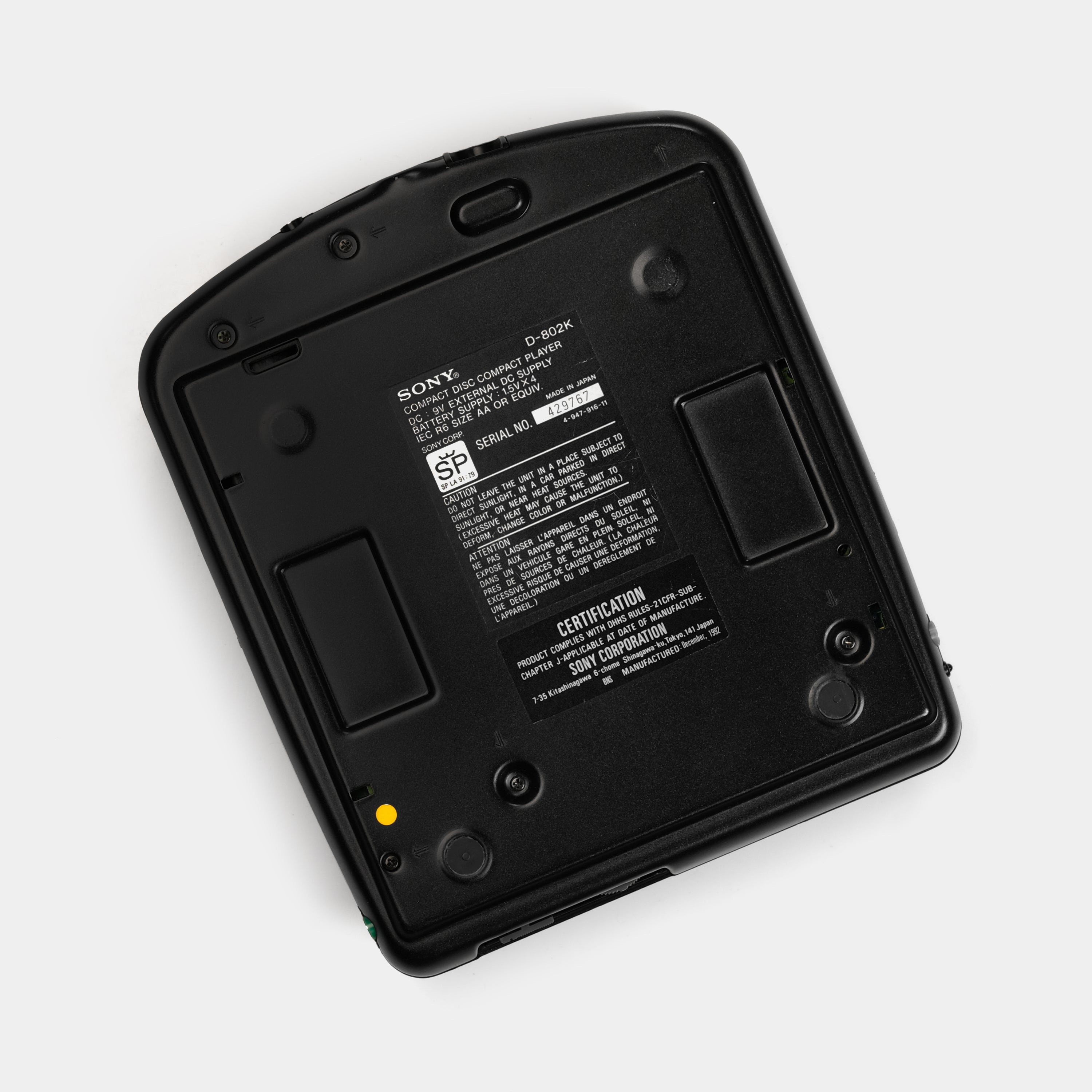 Sony Car Discman D-802K Portable CD Player