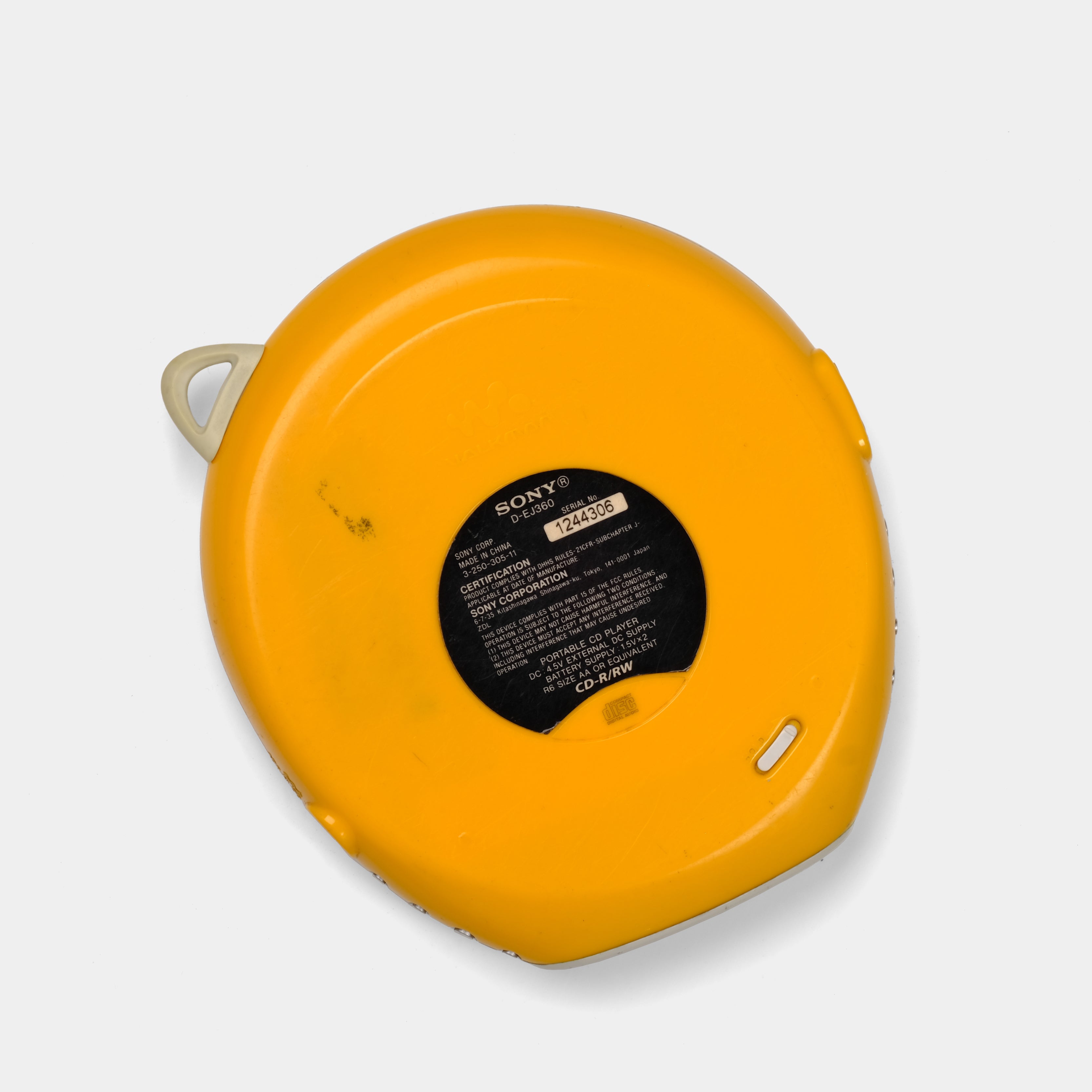 Sony Walkman D-EJ360 Yellow Portable CD Player (B grade)