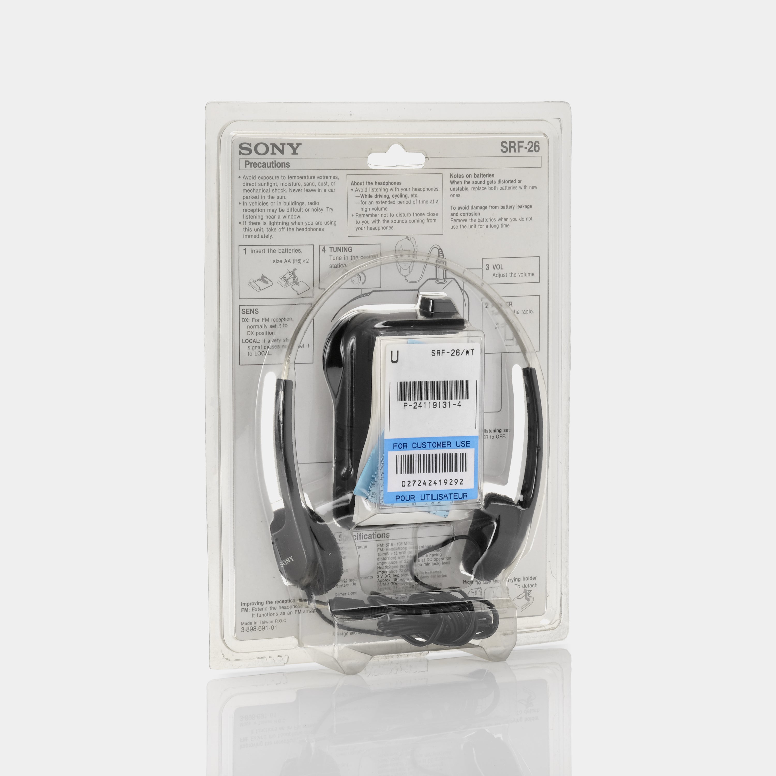 Sony Walkman SRF-26 FM Portable Radio (New In Packaging)
