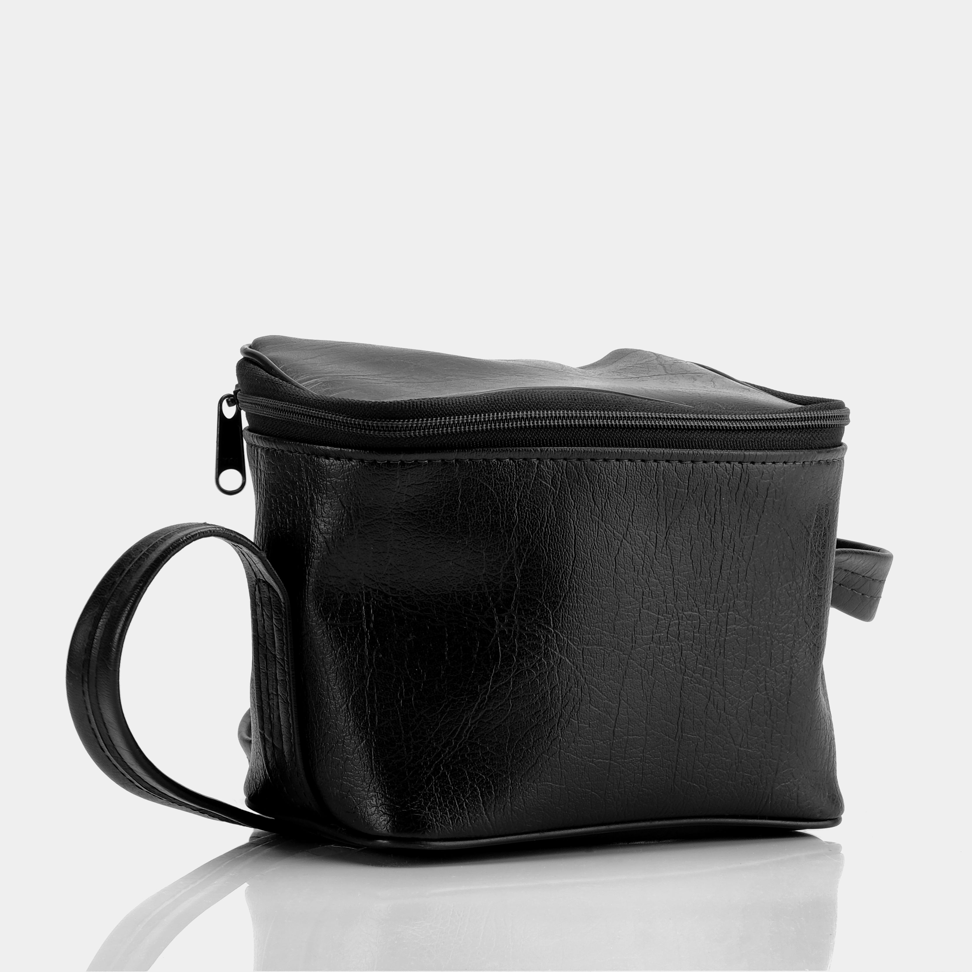 Black Faux Leather Instant Camera Bag