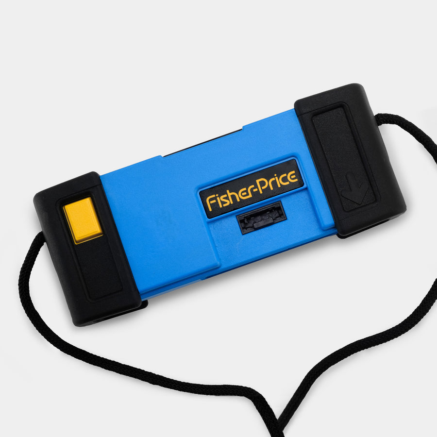 Vintage blue Fisher-Price 110 film camera made by Kodak