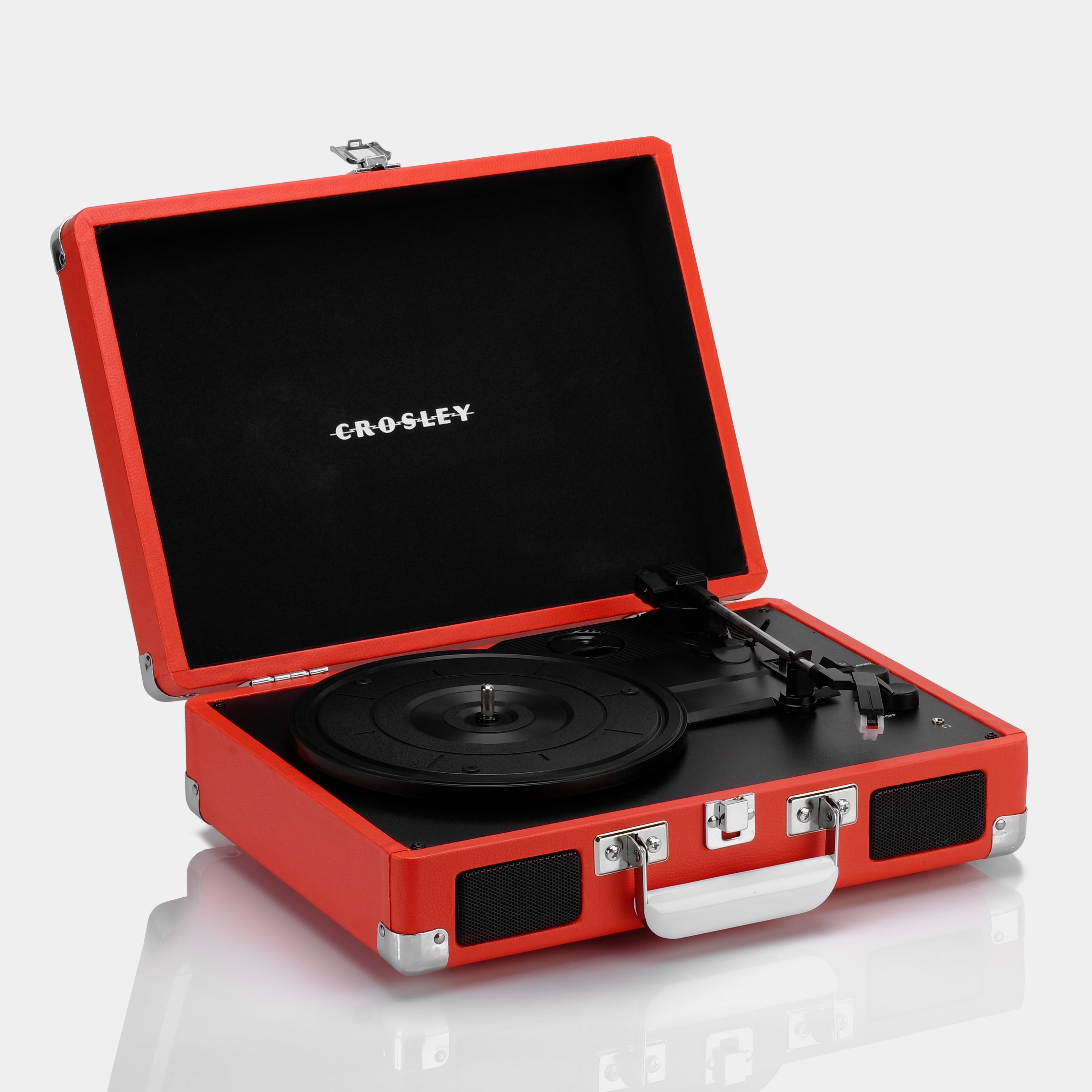 Crosley Cruiser Deluxe Red Portable Turntable with Bluetooth