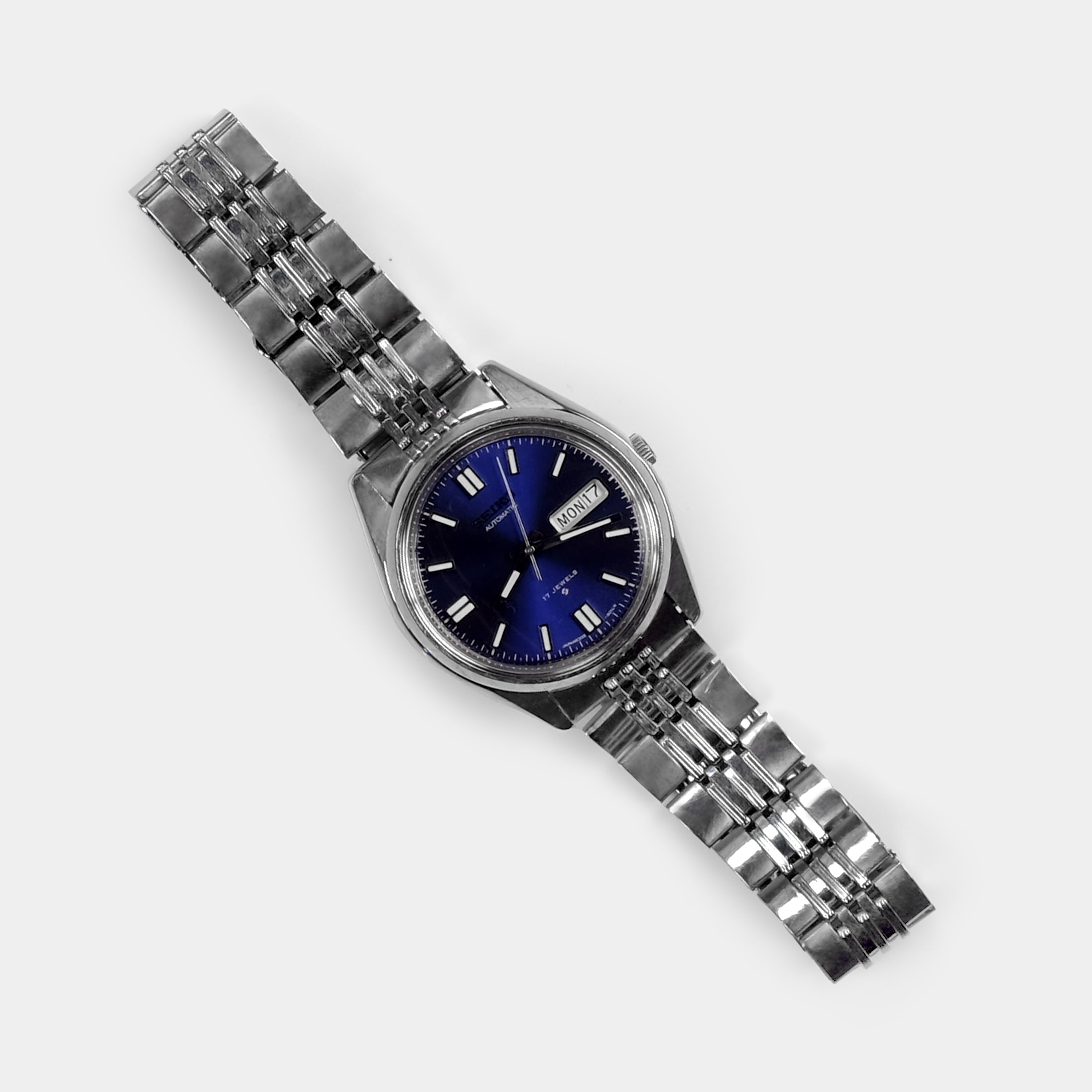 Seiko Day-Date Automatic Ref. 6309-8019 Blue Dial Circa 1977 Wristwatch