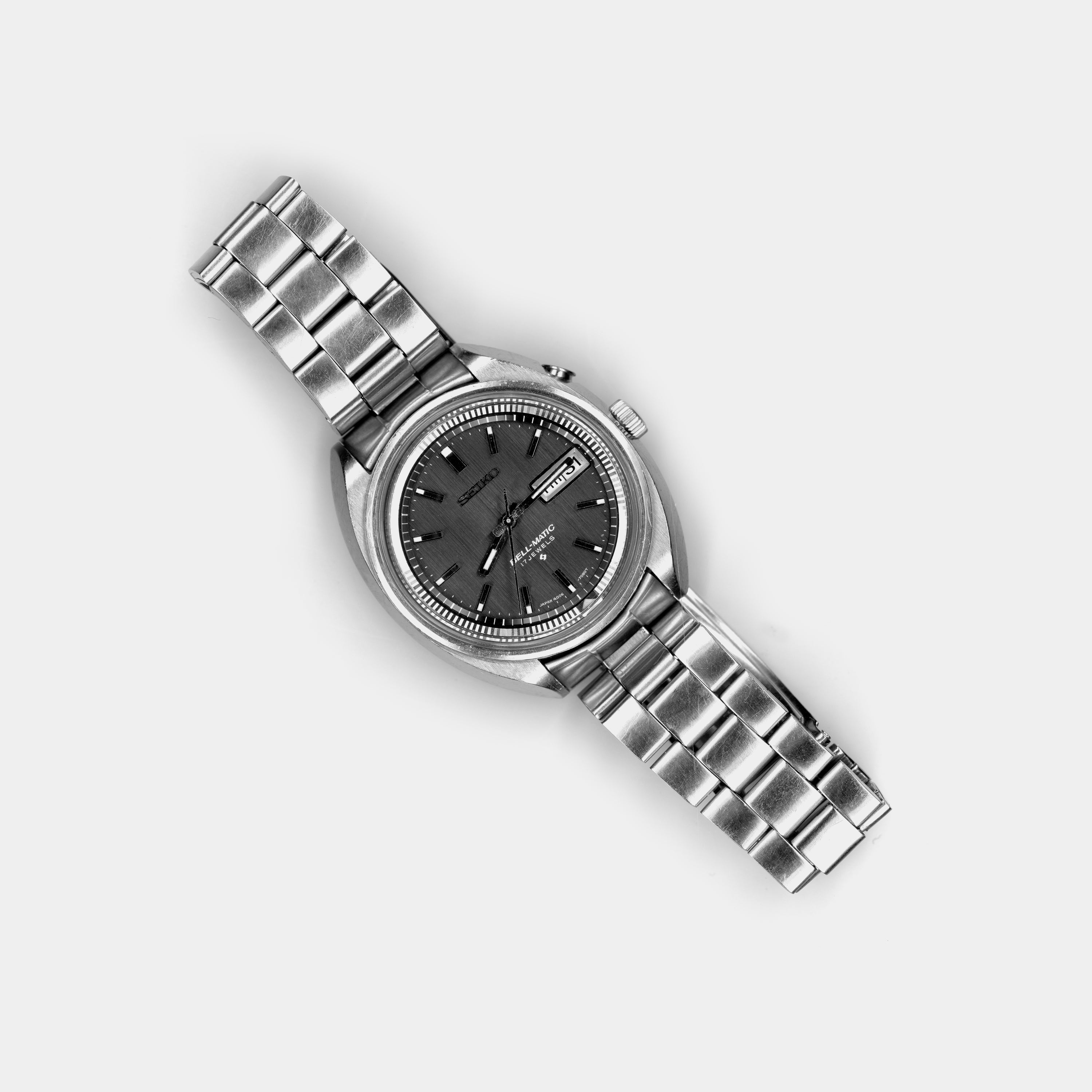 Seiko Bell-Matic Alarm Ref. 4006-7000 Brushed Grey Dial Circa 1969 Wristwatch