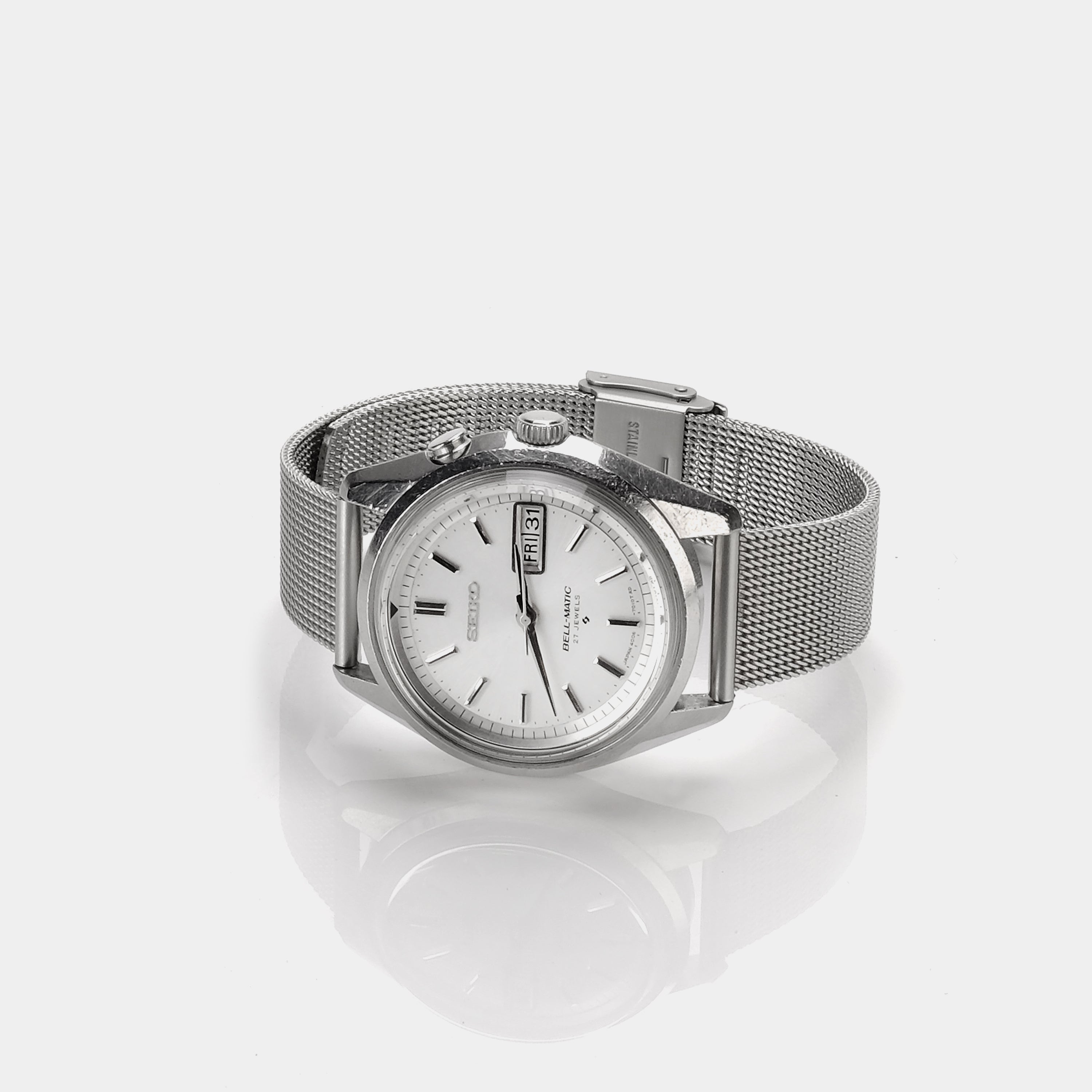 Seiko Bell-Matic Alarm Ref. 4006-7011 Silver Sunburst Dial Circa 1970 Wristwatch