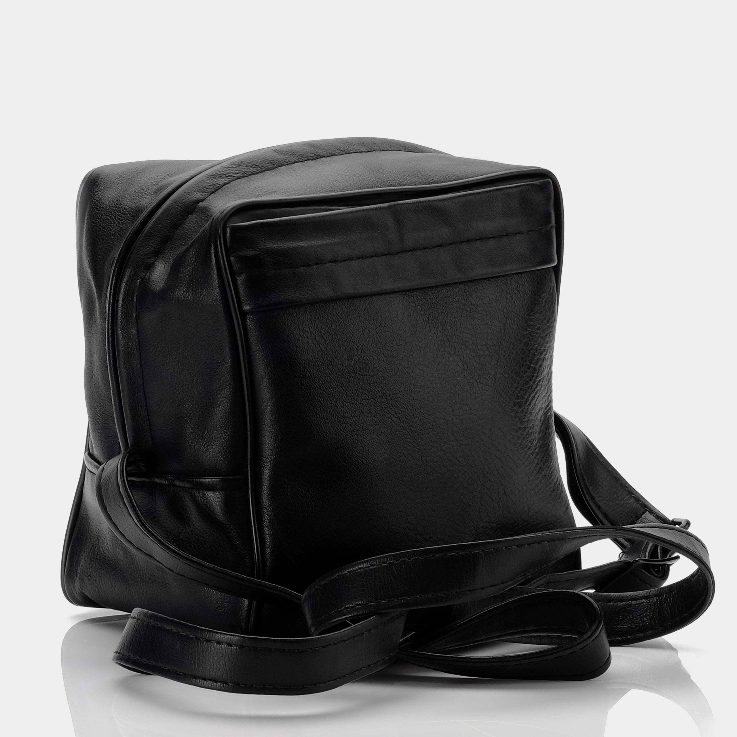Black Pleather Instant Camera Bag